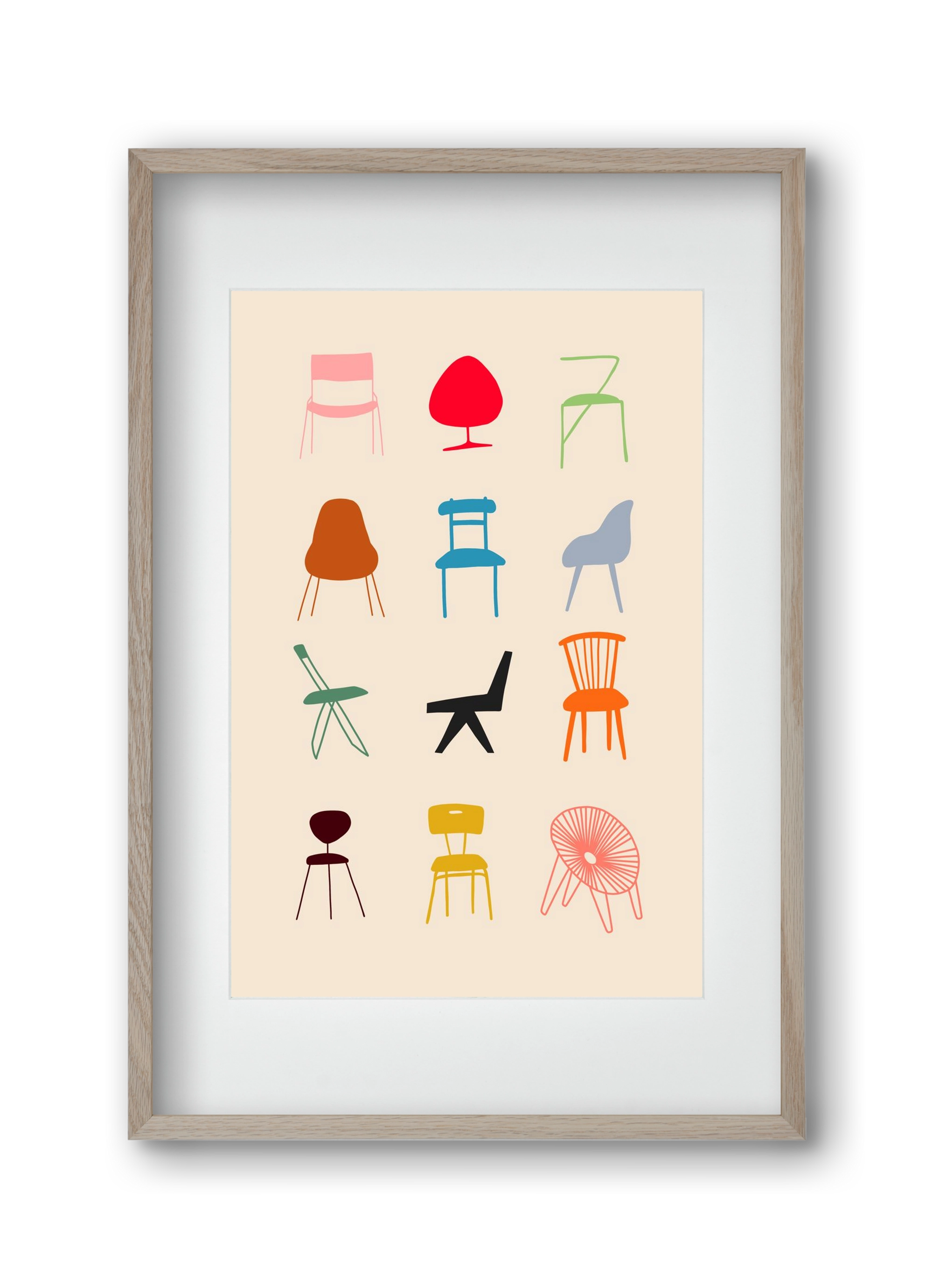 Have a Seat, 30x45 cm (20x30 cm), Tölgy keret, paszpartuval