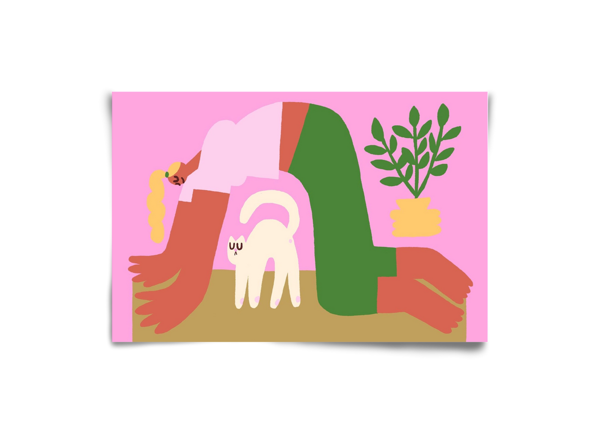 Yoga Cat, 30x20 cm, Keret nélkül