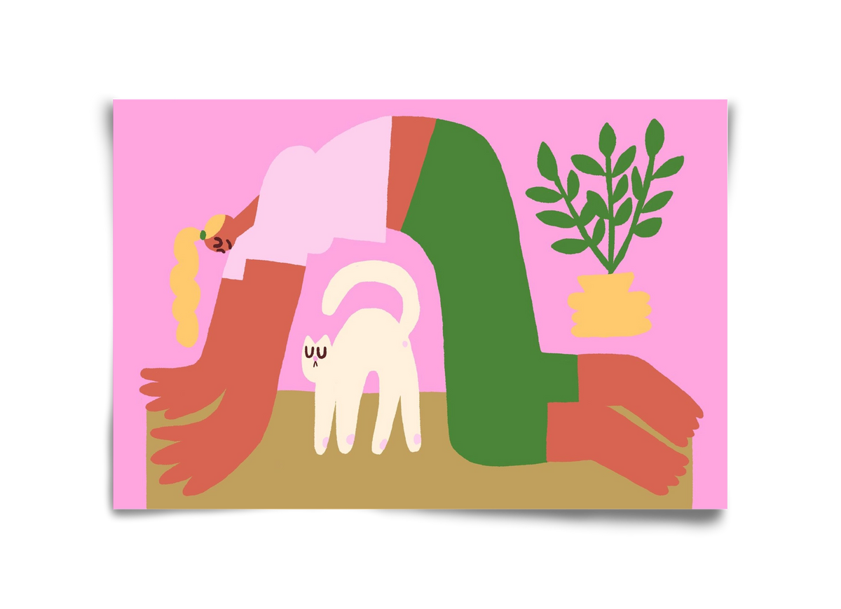 Yoga Cat, 45x30 cm, Keret nélkül