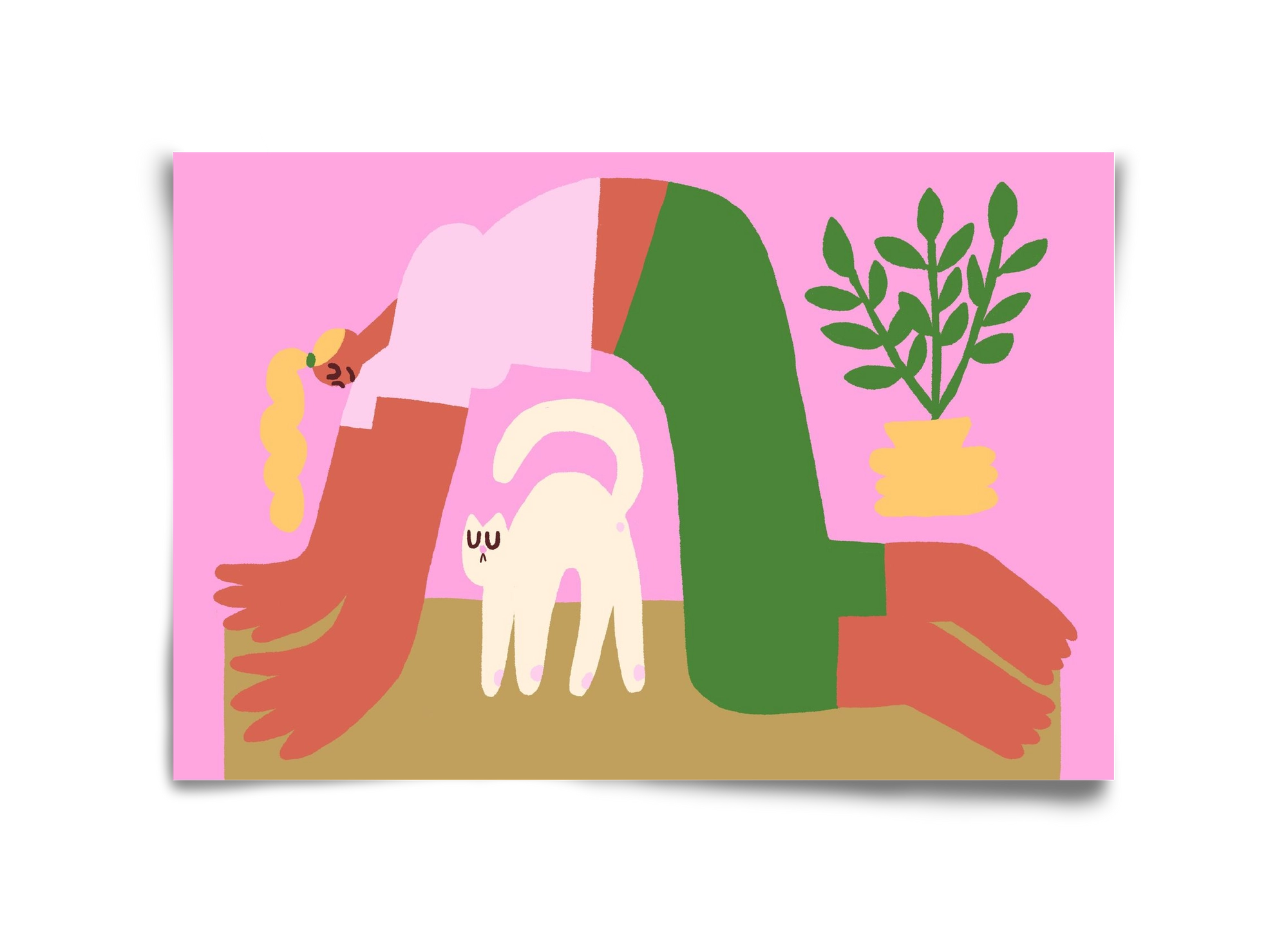 Yoga Cat, 45x30 cm, Keret nélkül