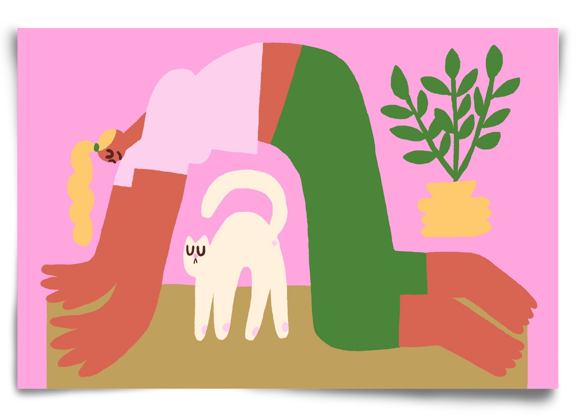 Yoga Cat, 90x60 cm, Keret nélkül