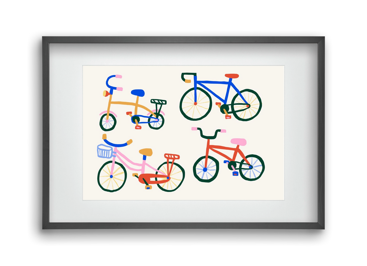 Bikes, 45x30 cm (30x20 cm), Fekete keret, paszpartuval