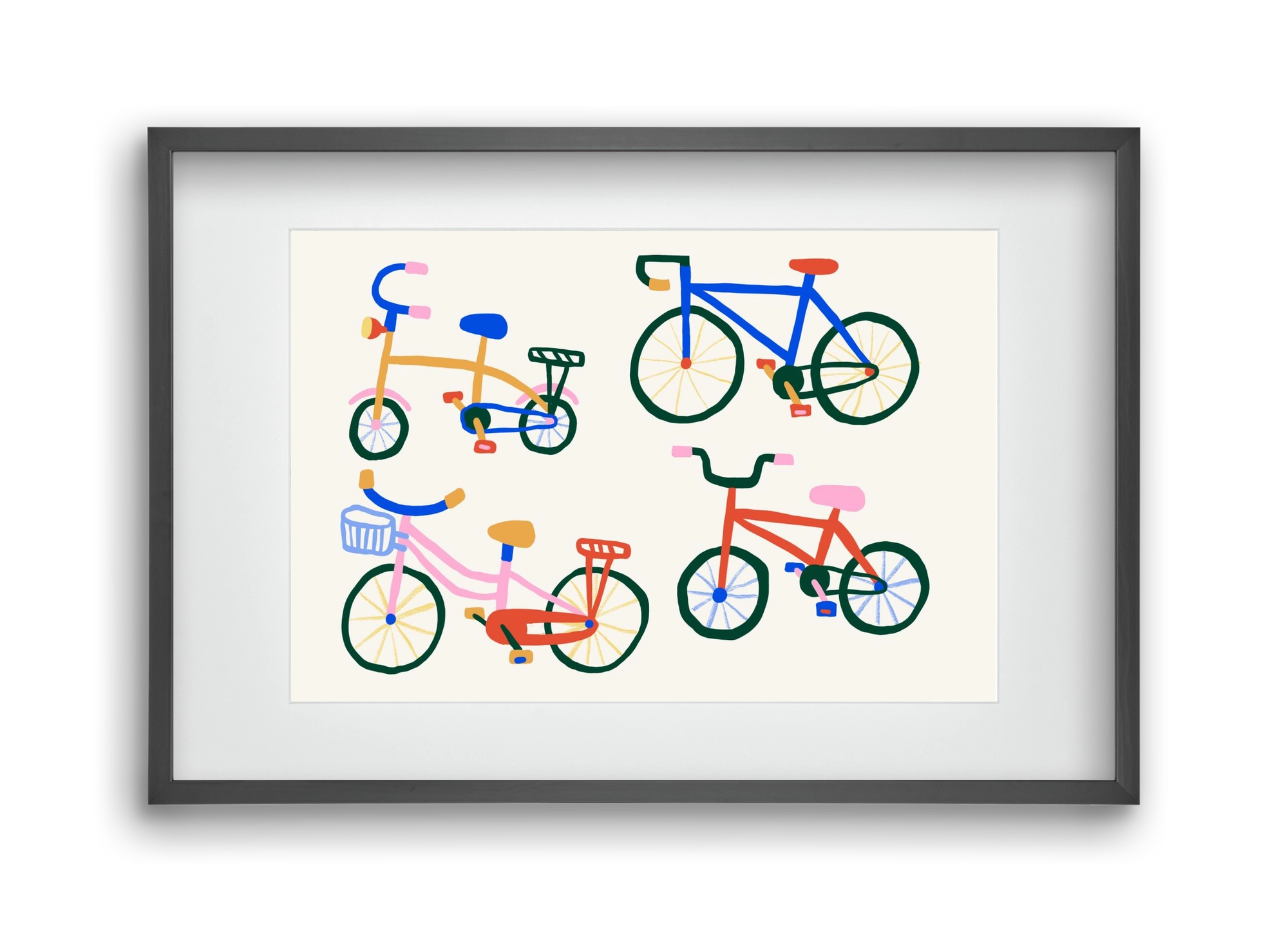 Bikes, 45x30 cm (30x20 cm), Fekete keret, paszpartuval