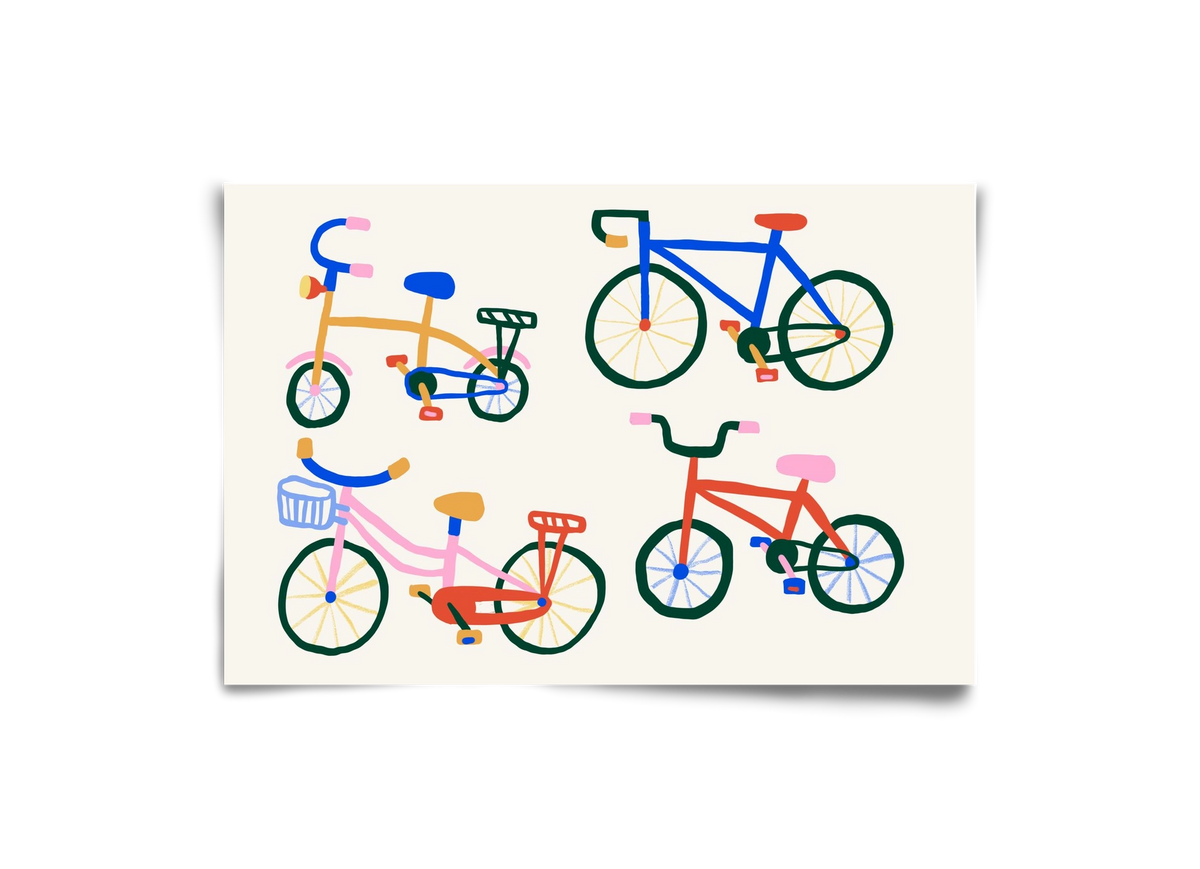 Bikes, 30x20 cm, Keret nélkül