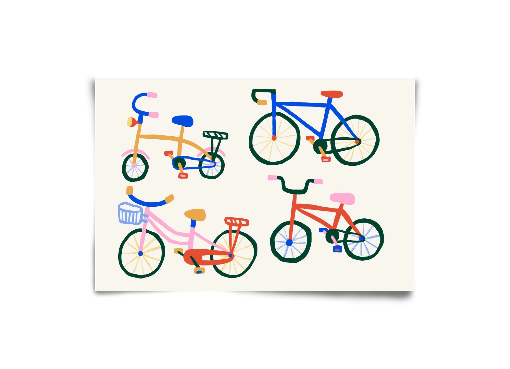 Bikes, 30x20 cm, Keret nélkül