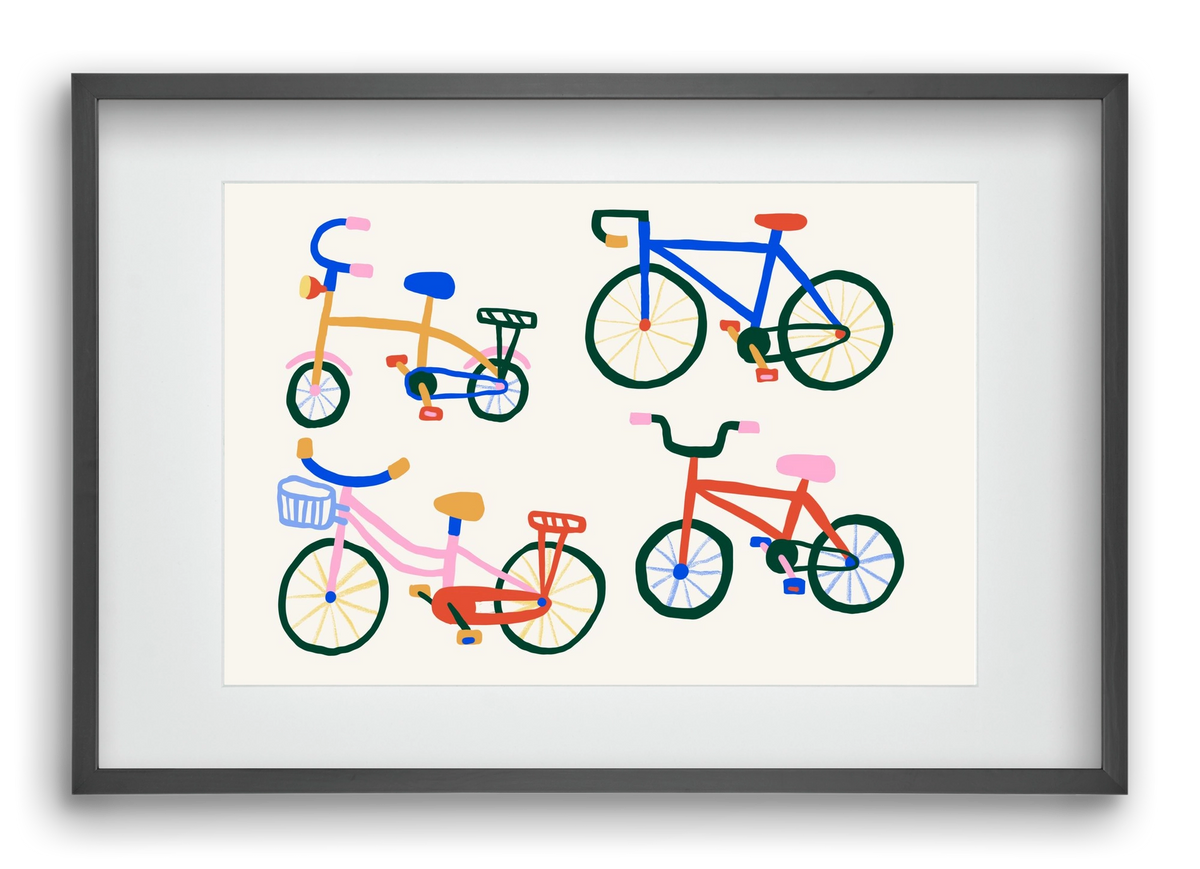 Bikes, 60x40 cm (45x30 cm), Fekete keret, paszpartuval