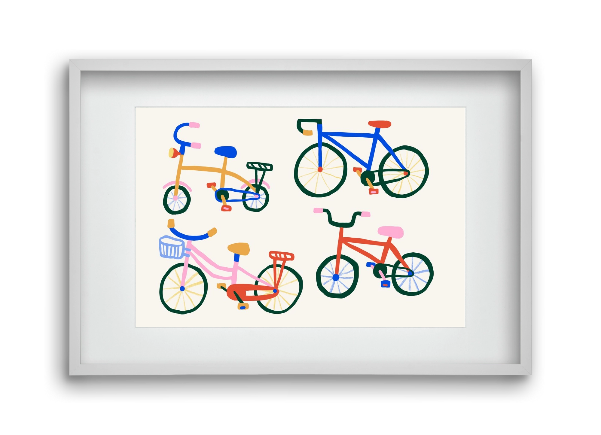 Bikes, 45x30 cm (30x20 cm), Fehér keret, paszpartuval