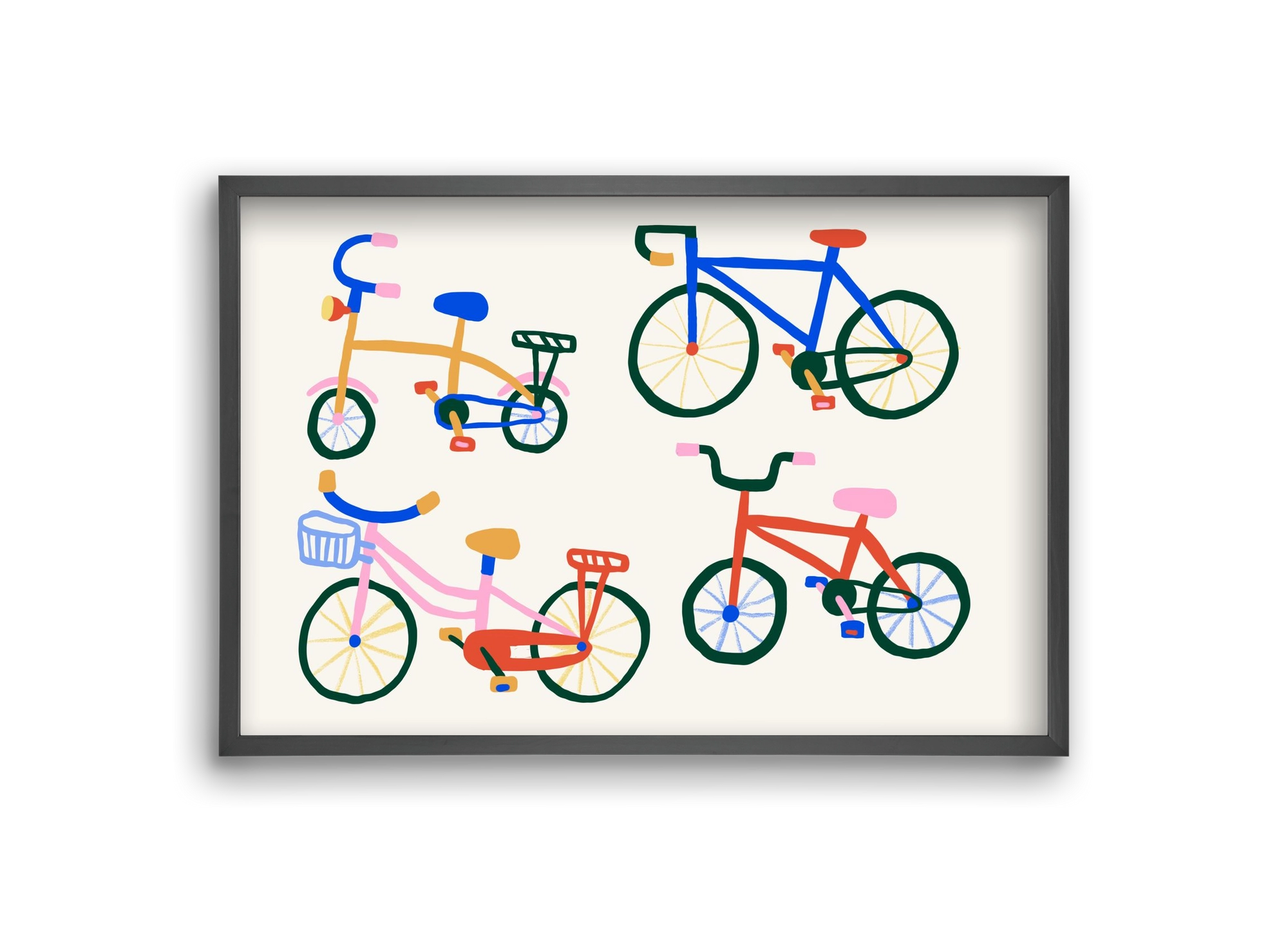 Bikes, 30x20 cm (30x20 cm), Fekete keret