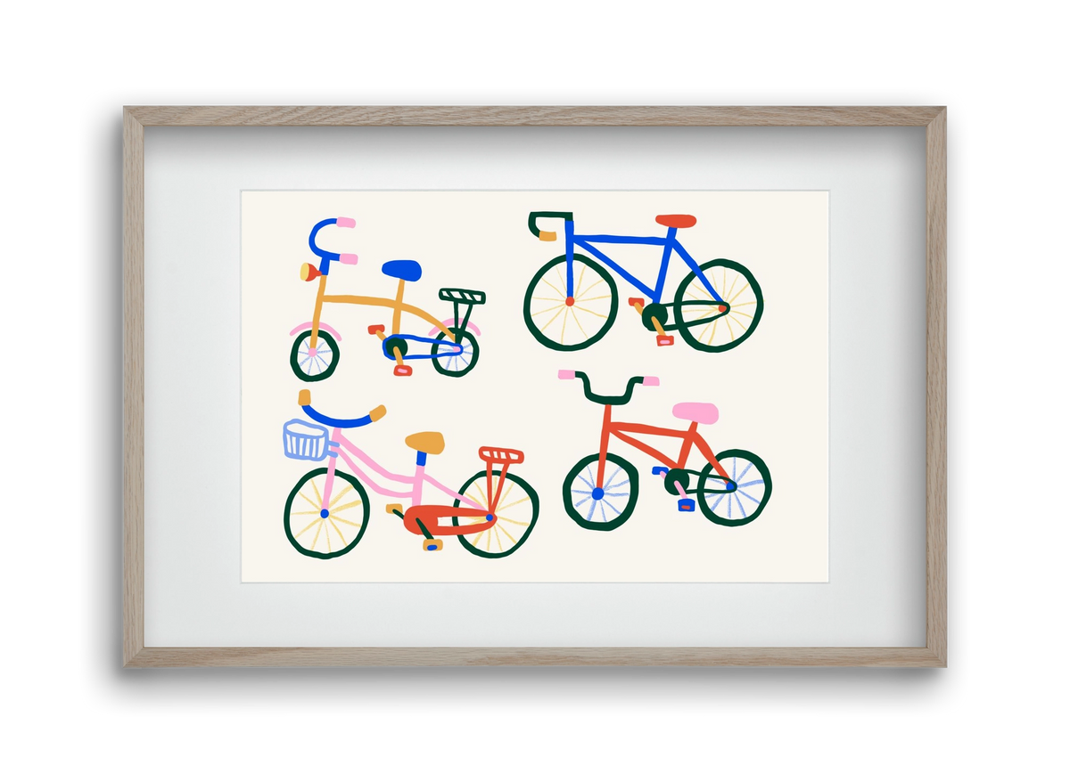 Bikes, 45x30 cm (30x20 cm), Tölgy keret, paszpartuval