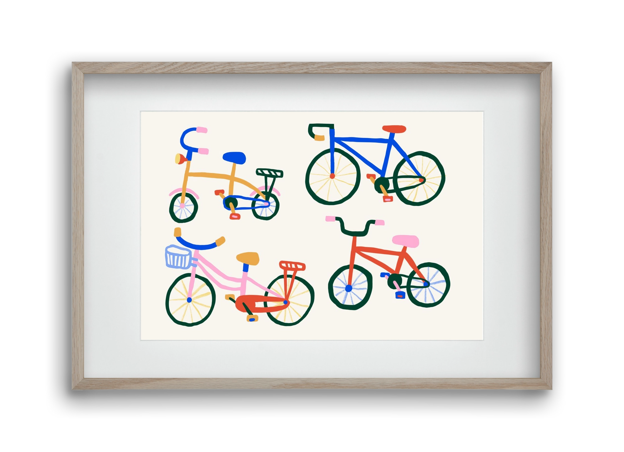 Bikes, 45x30 cm (30x20 cm), Tölgy keret, paszpartuval