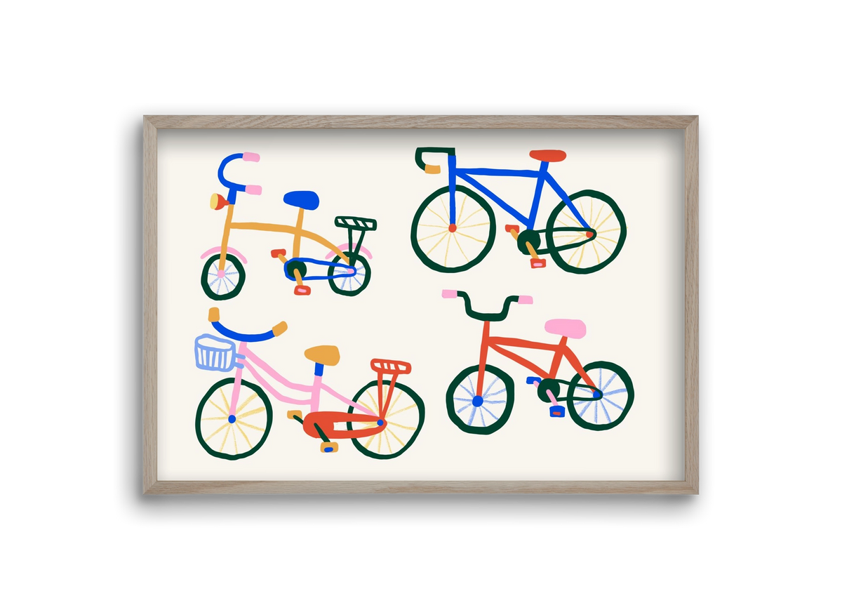 Bikes, 30x20 cm (30x20 cm), Tölgy keret