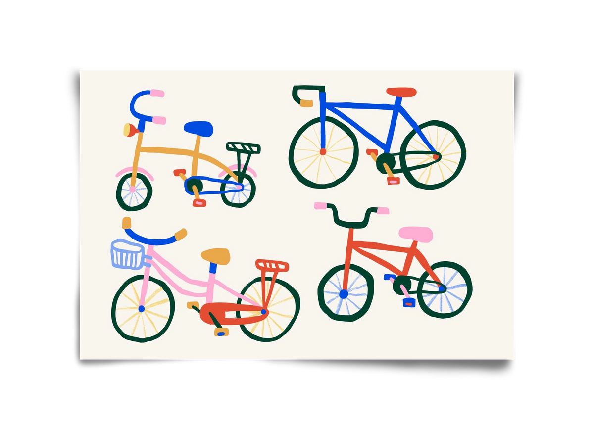 Bikes, 45x30 cm, Keret nélkül