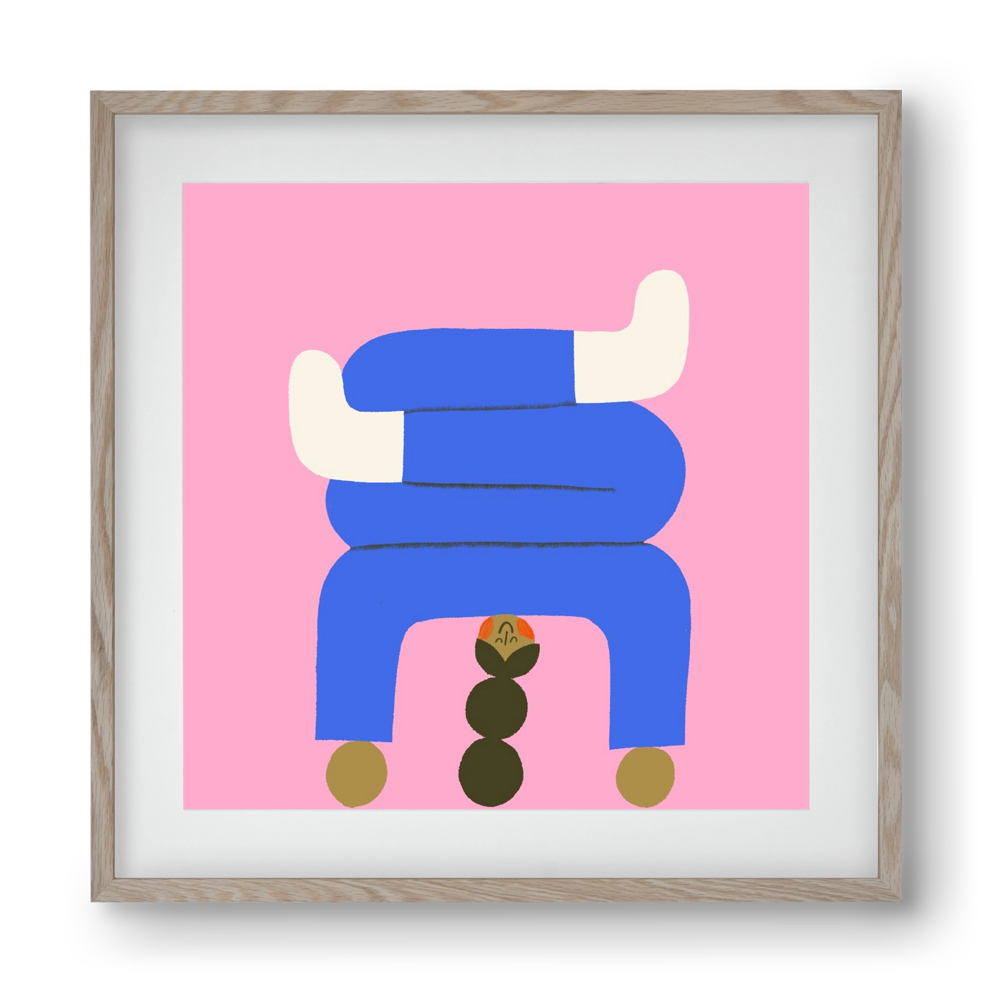 Yoga time, 40x40 cm (30x30 cm), Tölgy keret, paszpartuval