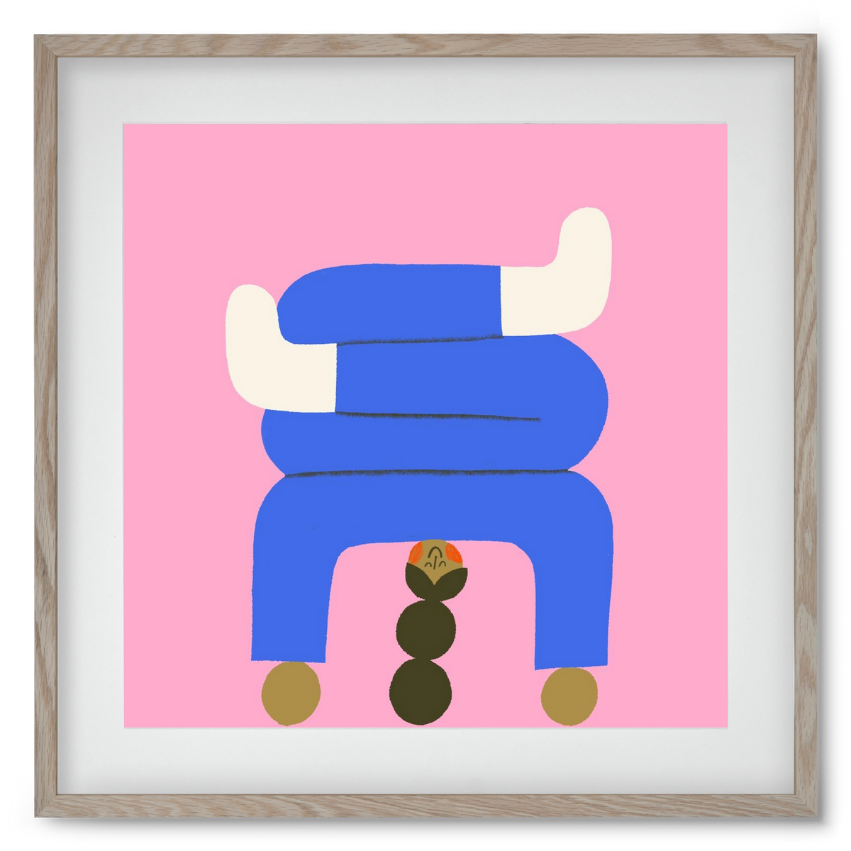 Yoga time, 50x50 cm (40x40 cm), Tölgy keret, paszpartuval