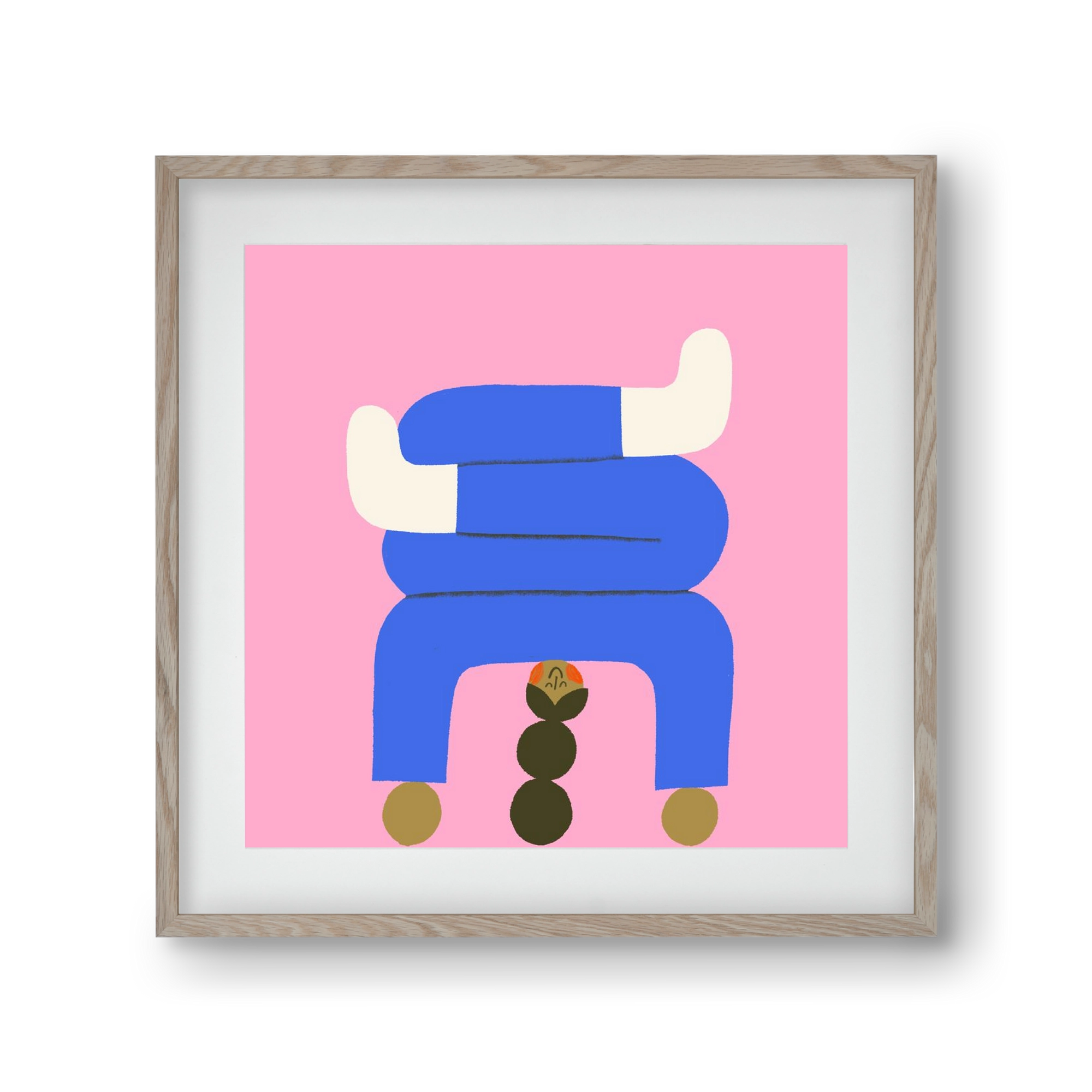 Yoga time, 30x30 cm (20x20 cm), Tölgy keret, paszpartuval