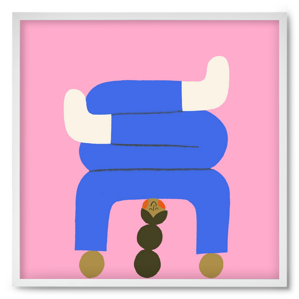 Yoga time, 50x50 cm (50x50 cm), Fehér keret