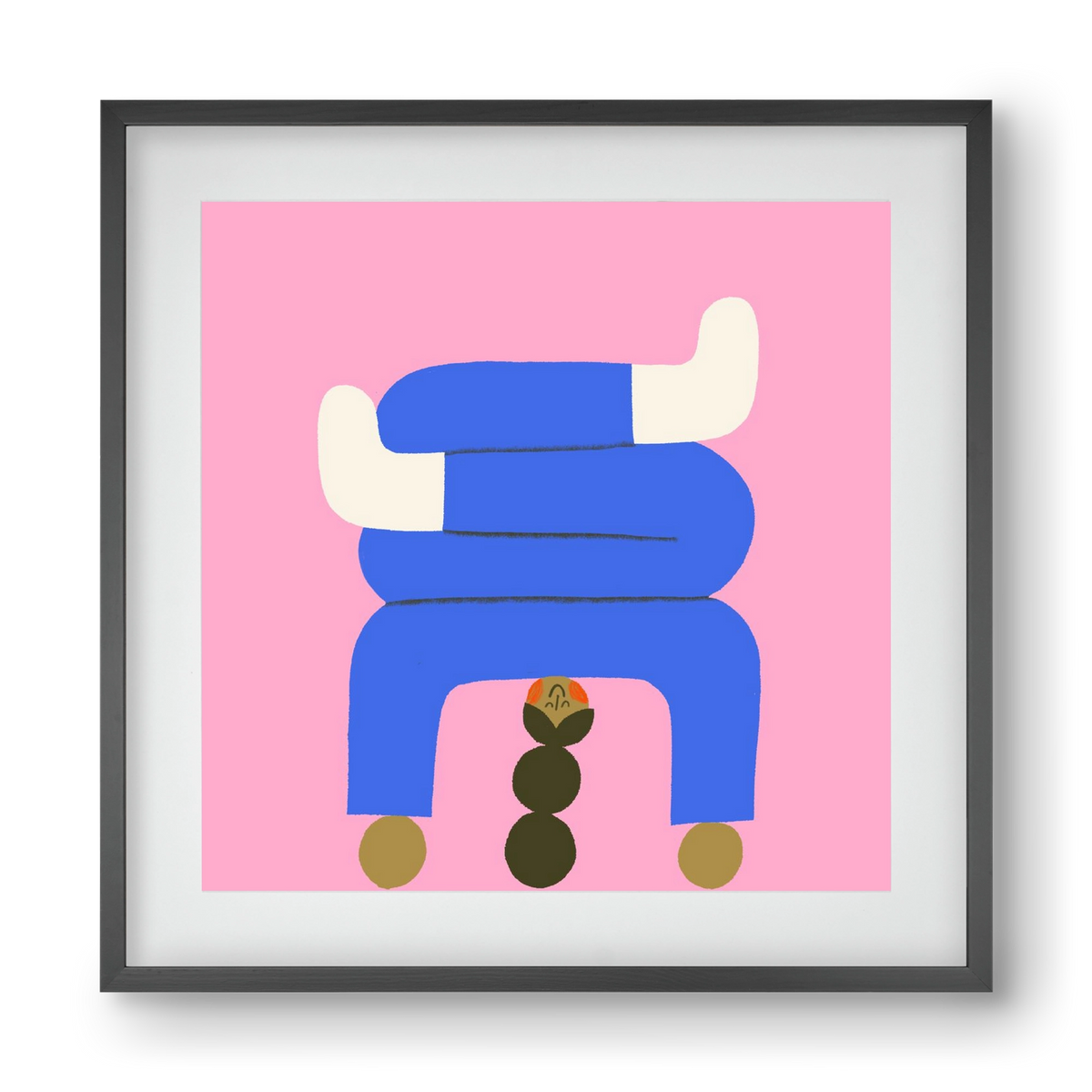 Yoga time, 40x40 cm (30x30 cm), Fekete keret, paszpartuval