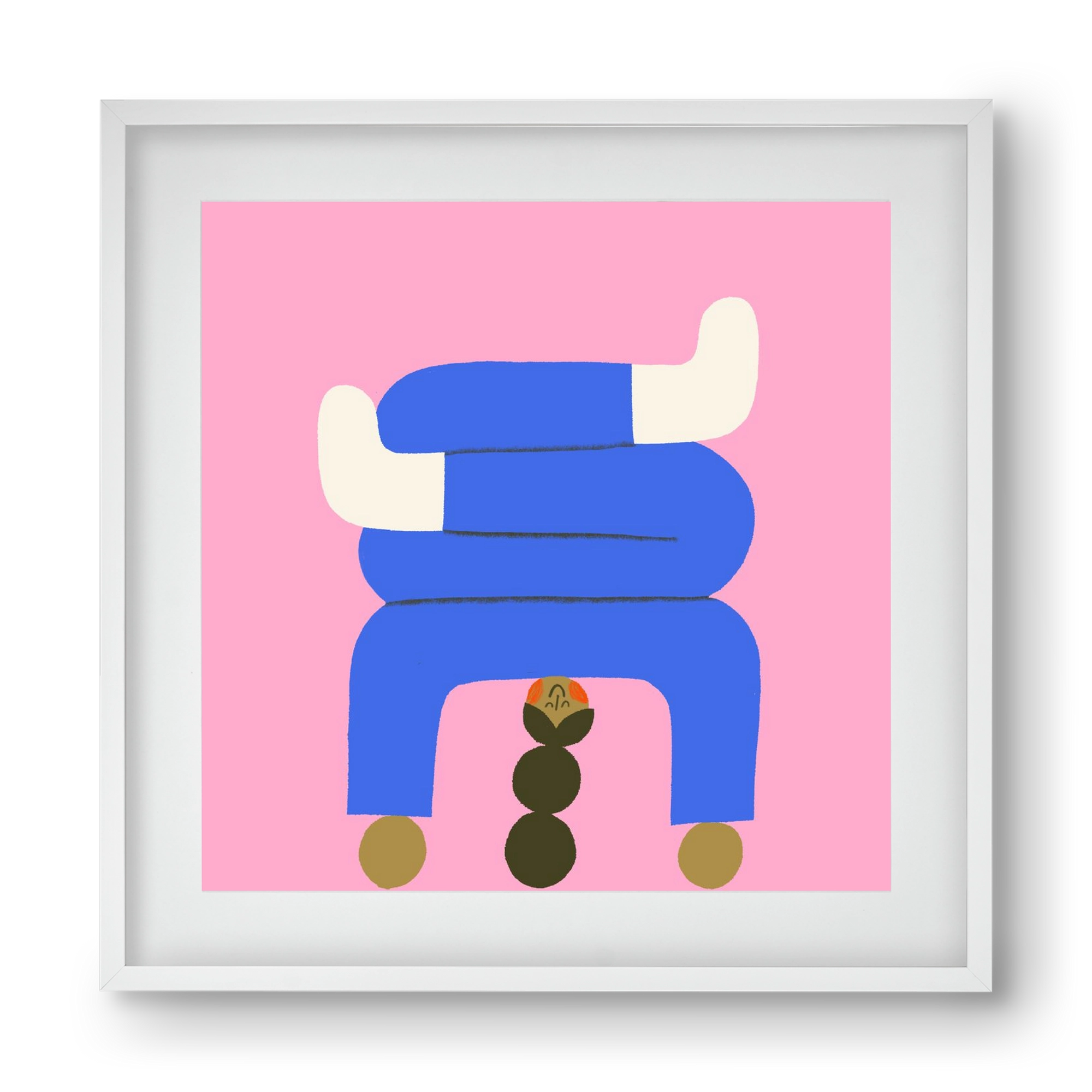 Yoga time, 40x40 cm (30x30 cm), Fehér keret, paszpartuval