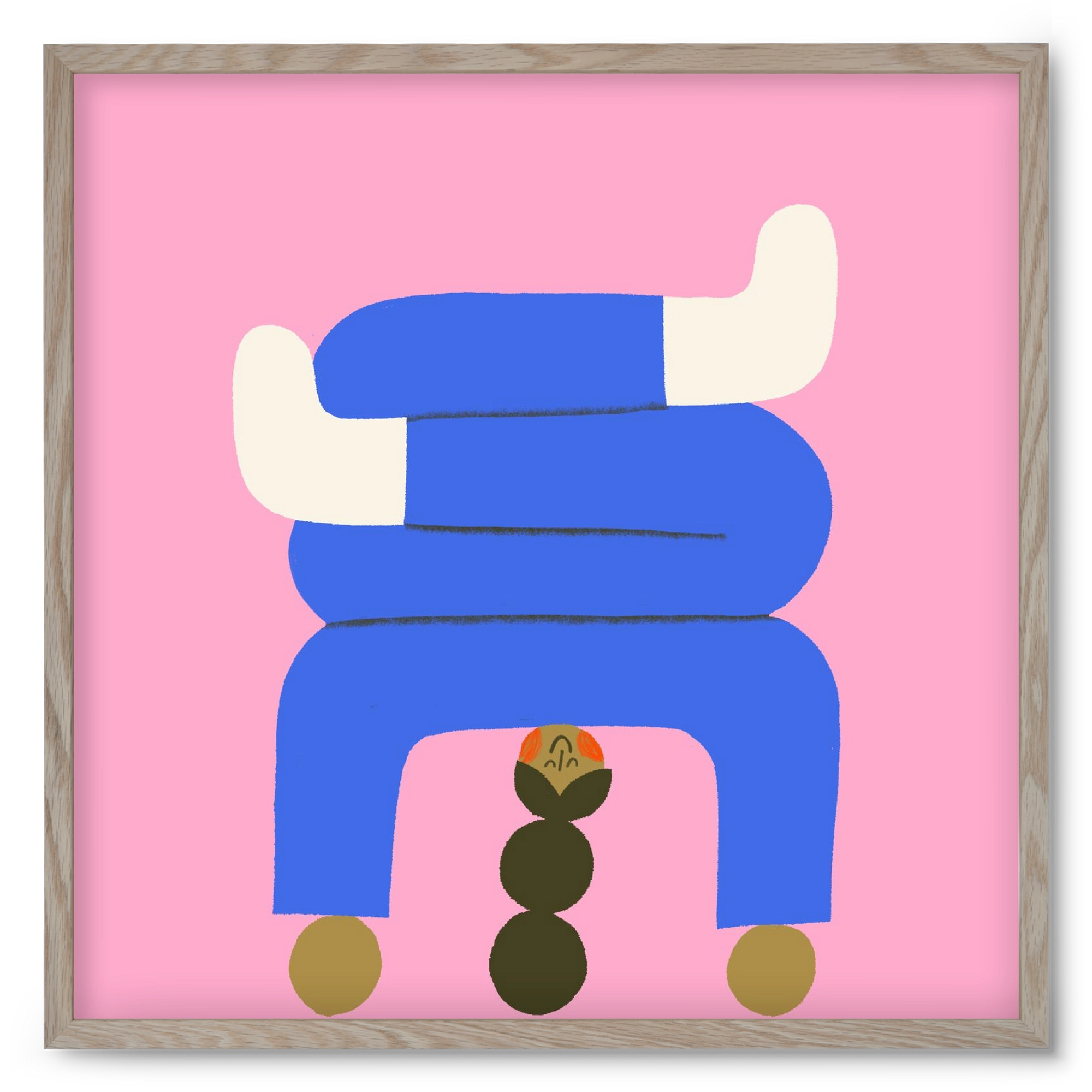 Yoga time, 50x50 cm (50x50 cm), Tölgy keret