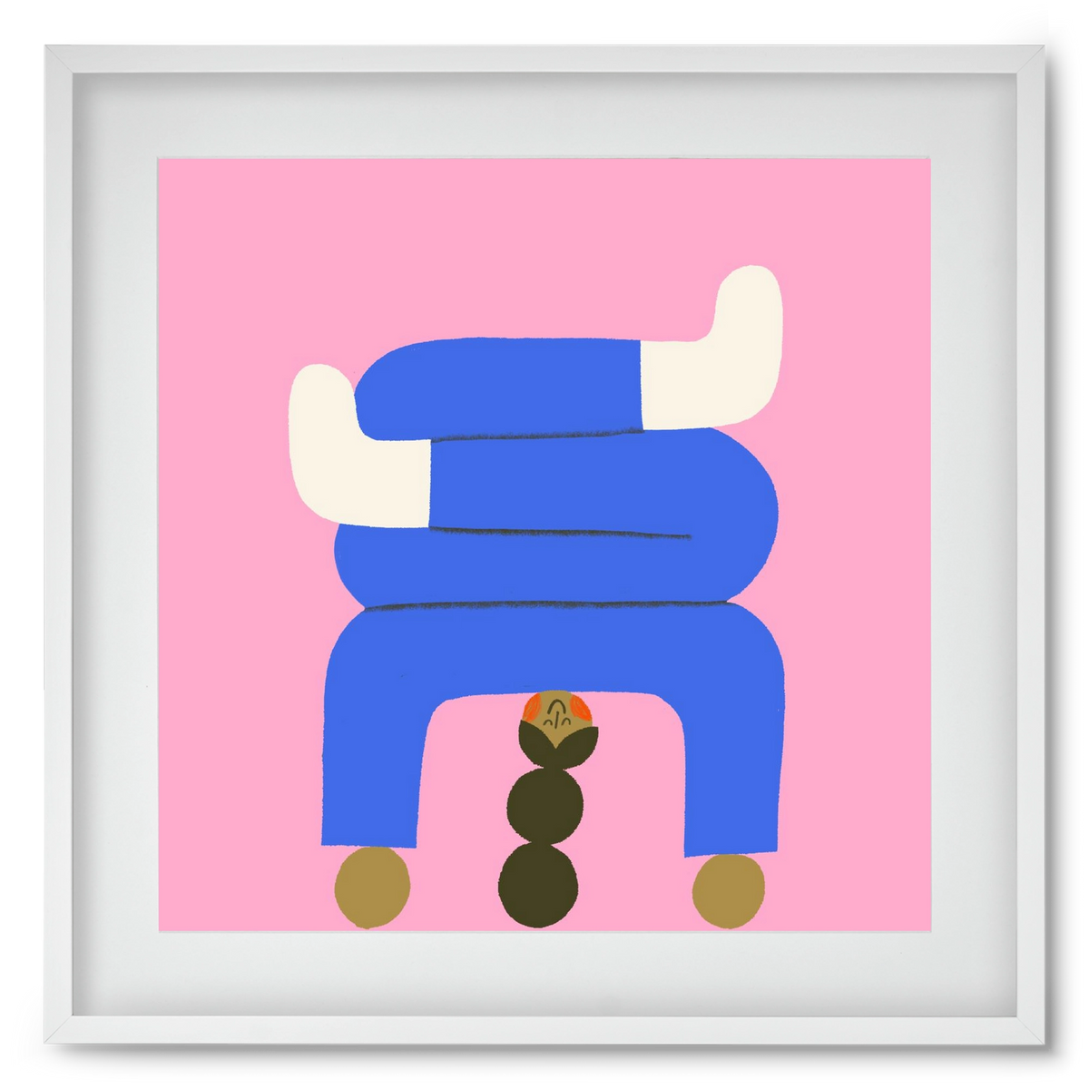 Yoga time, 50x50 cm (40x40 cm), Fehér keret, paszpartuval