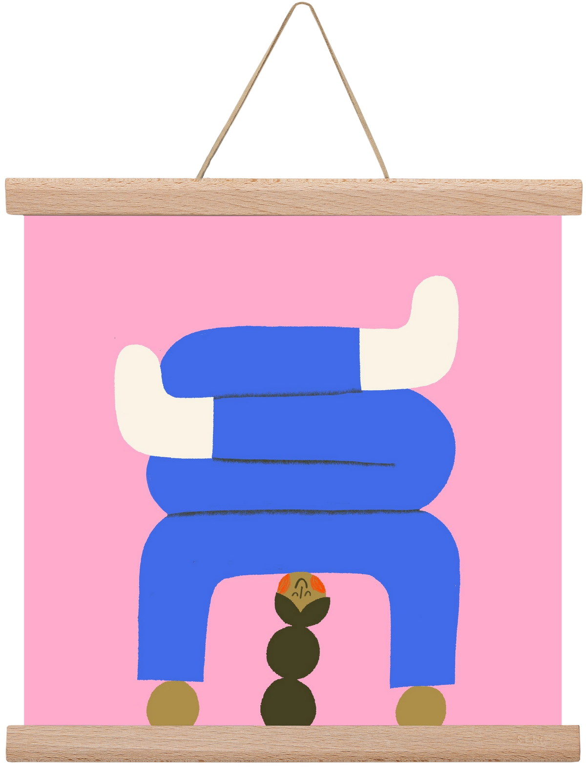 Yoga time, 30x30 cm (30x30 cm), Tölgy akasztó