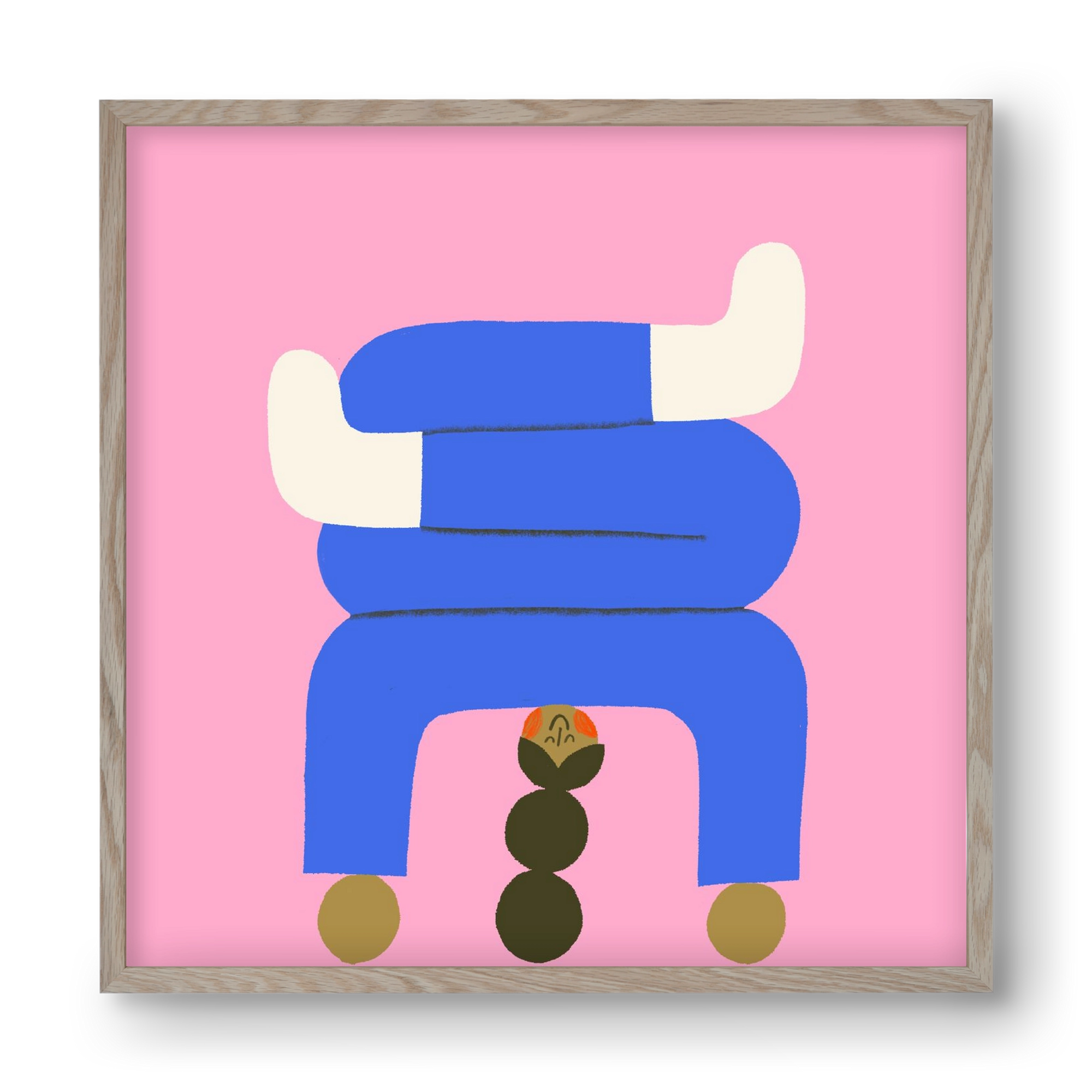 Yoga time, 40x40 cm (40x40 cm), Tölgy keret