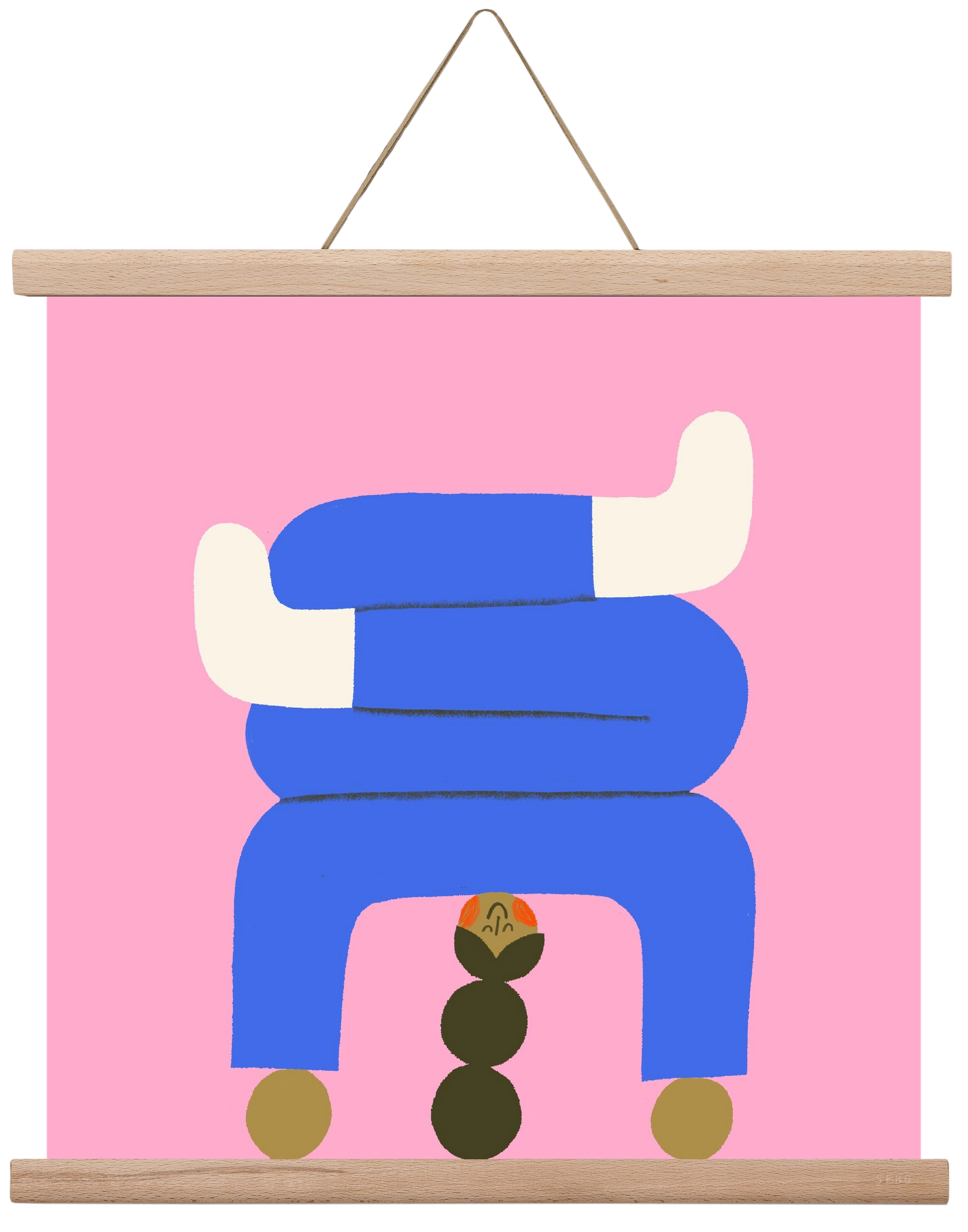 Yoga time, 40x40 cm (40x40 cm), Tölgy akasztó