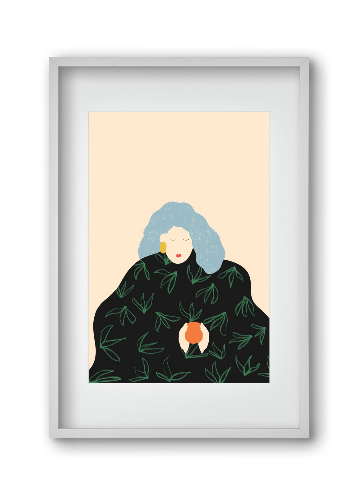 Tangerine, 30x45 cm (20x30 cm), Fehér keret, paszpartuval