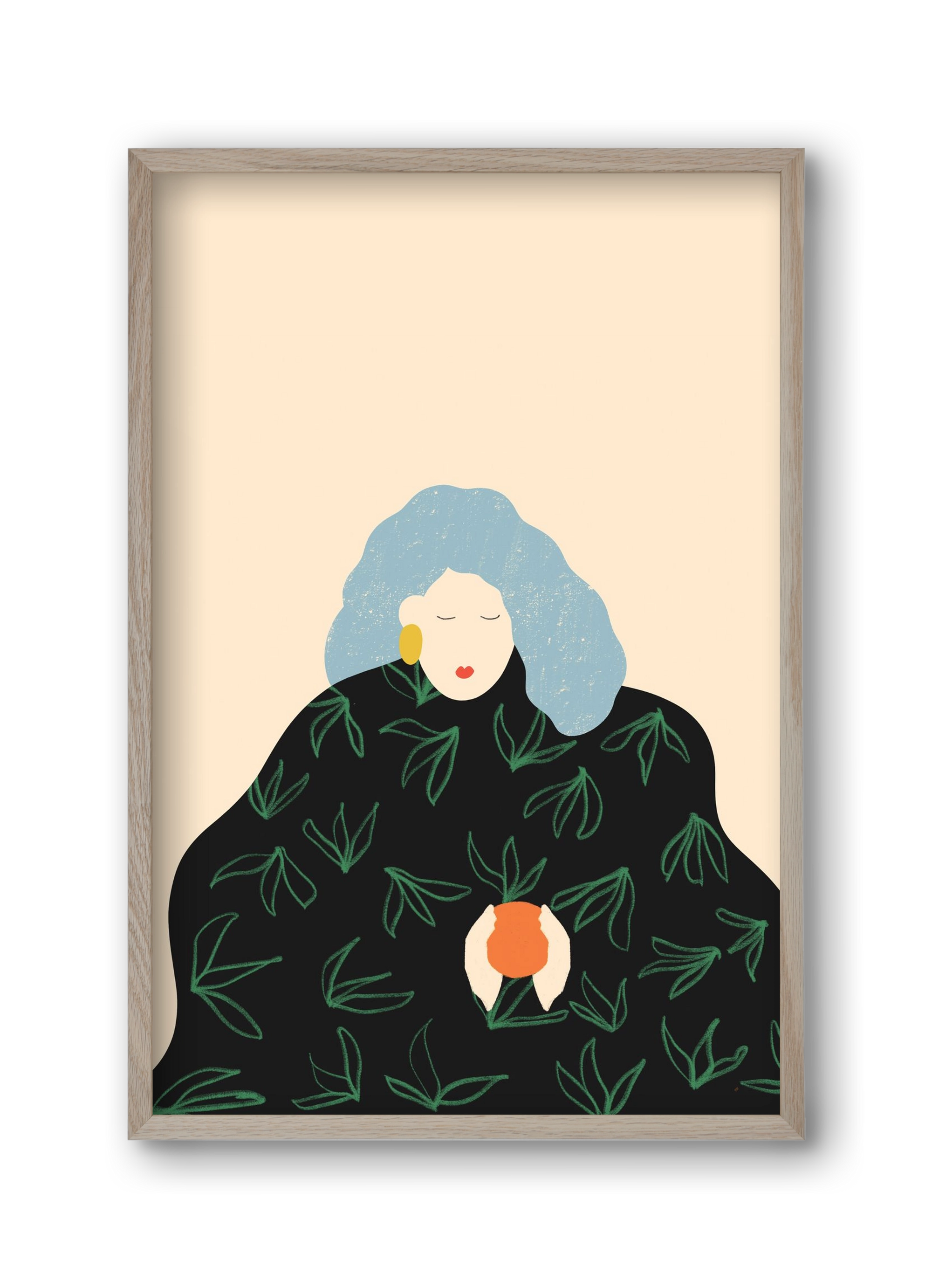 Tangerine, 30x45 cm (30x45 cm), Tölgy keret