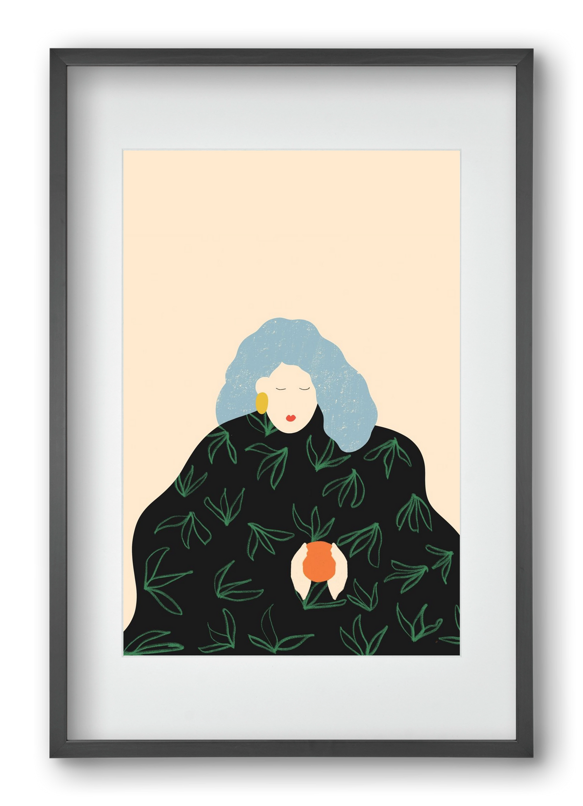 Tangerine, 40x60 cm (30x45 cm), Fekete keret, paszpartuval