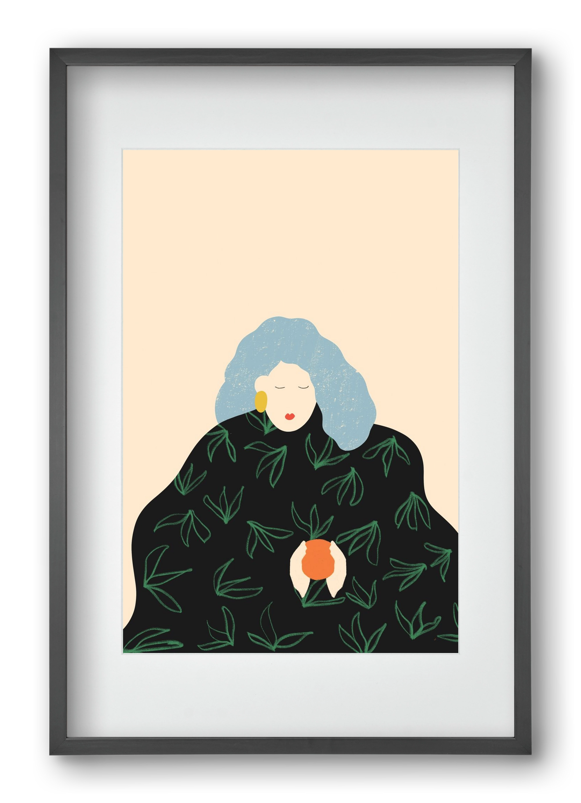 Tangerine, 40x60 cm (30x45 cm), Fekete keret, paszpartuval