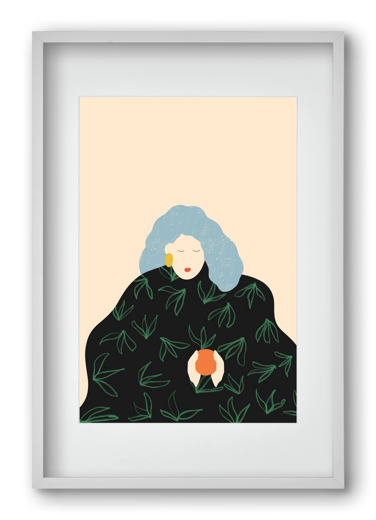 Tangerine, 40x60 cm (30x45 cm), Fehér keret, paszpartuval