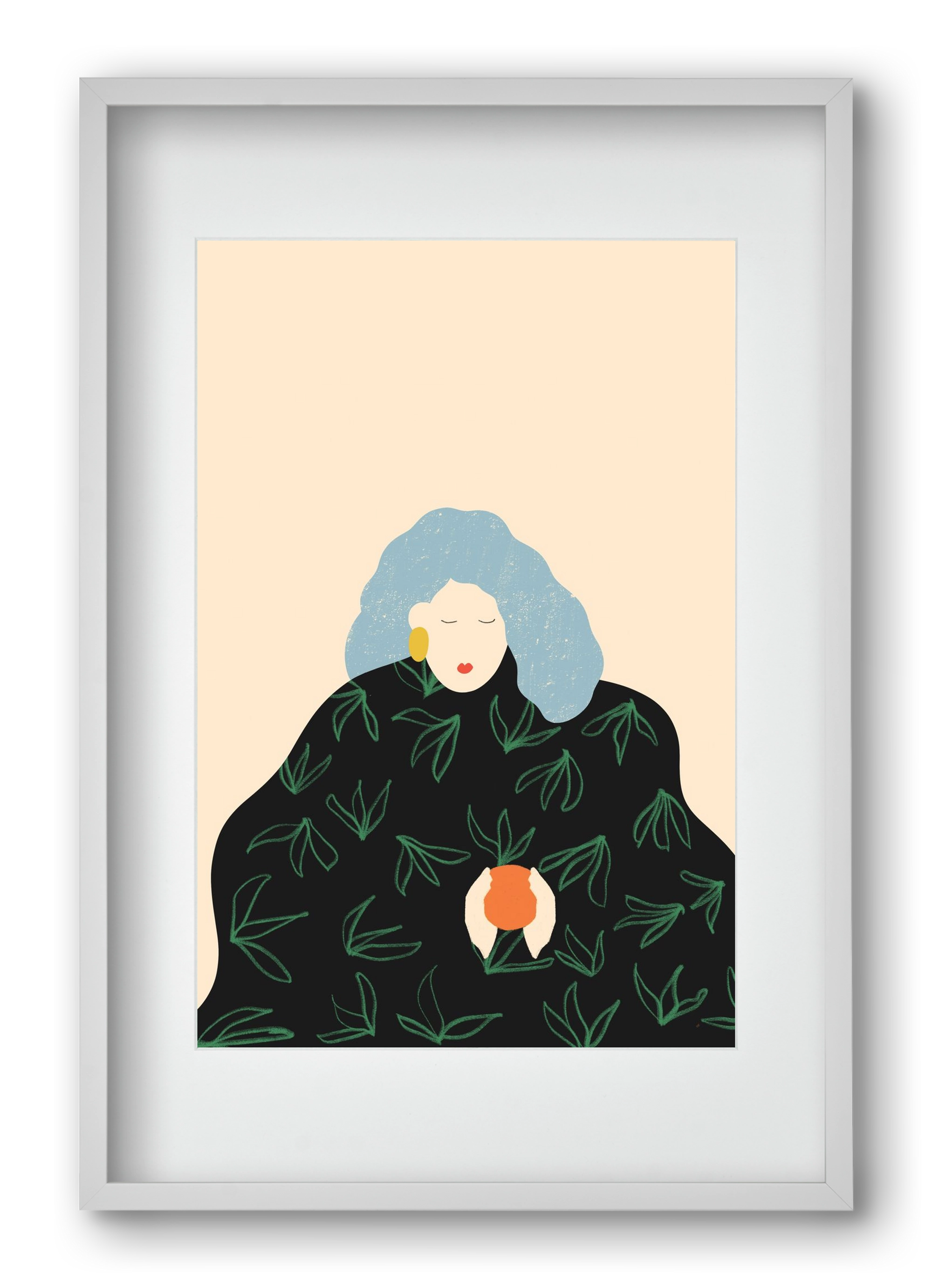 Tangerine, 40x60 cm (30x45 cm), Fehér keret, paszpartuval