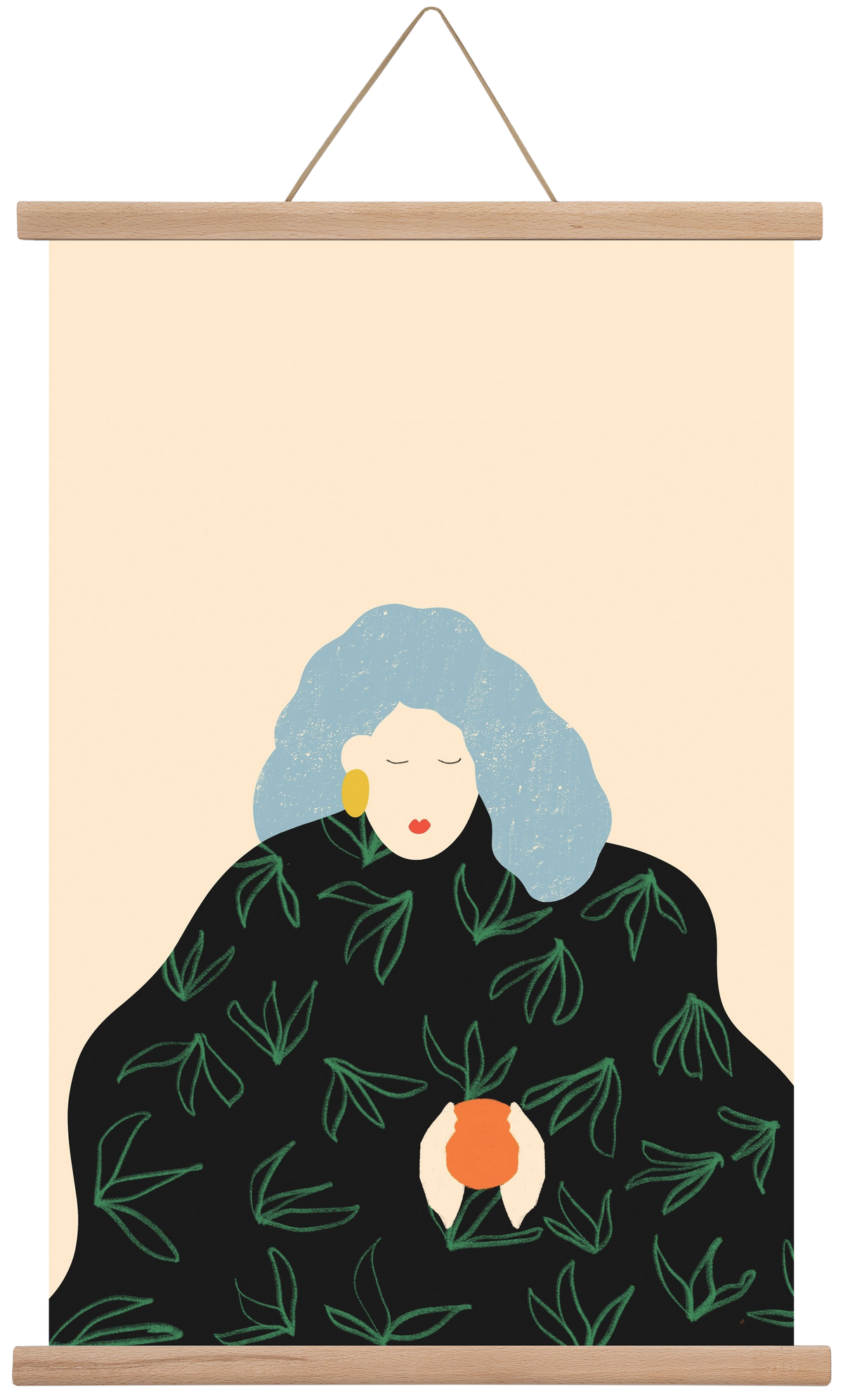 Tangerine, 40x60 cm (40x60 cm), Tölgy akasztó