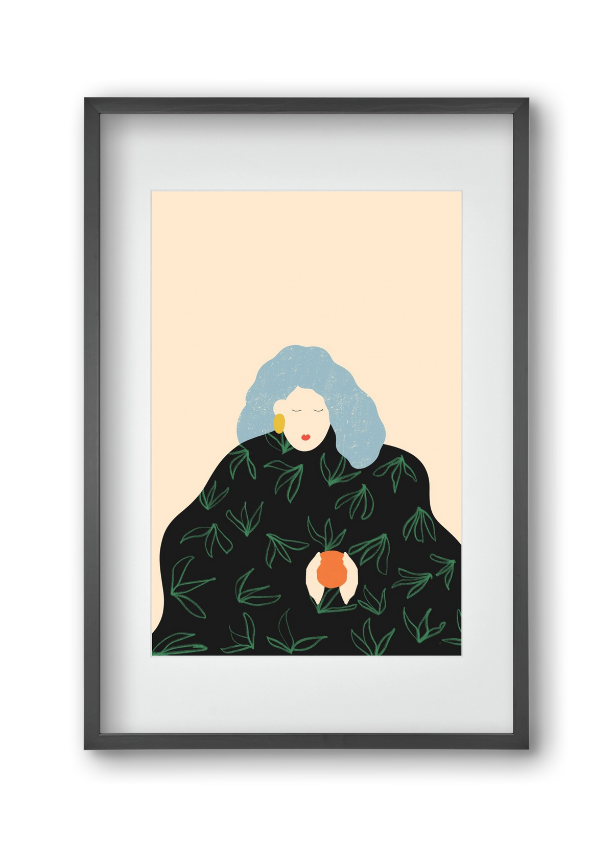 Tangerine, 30x45 cm (20x30 cm), Fekete keret, paszpartuval