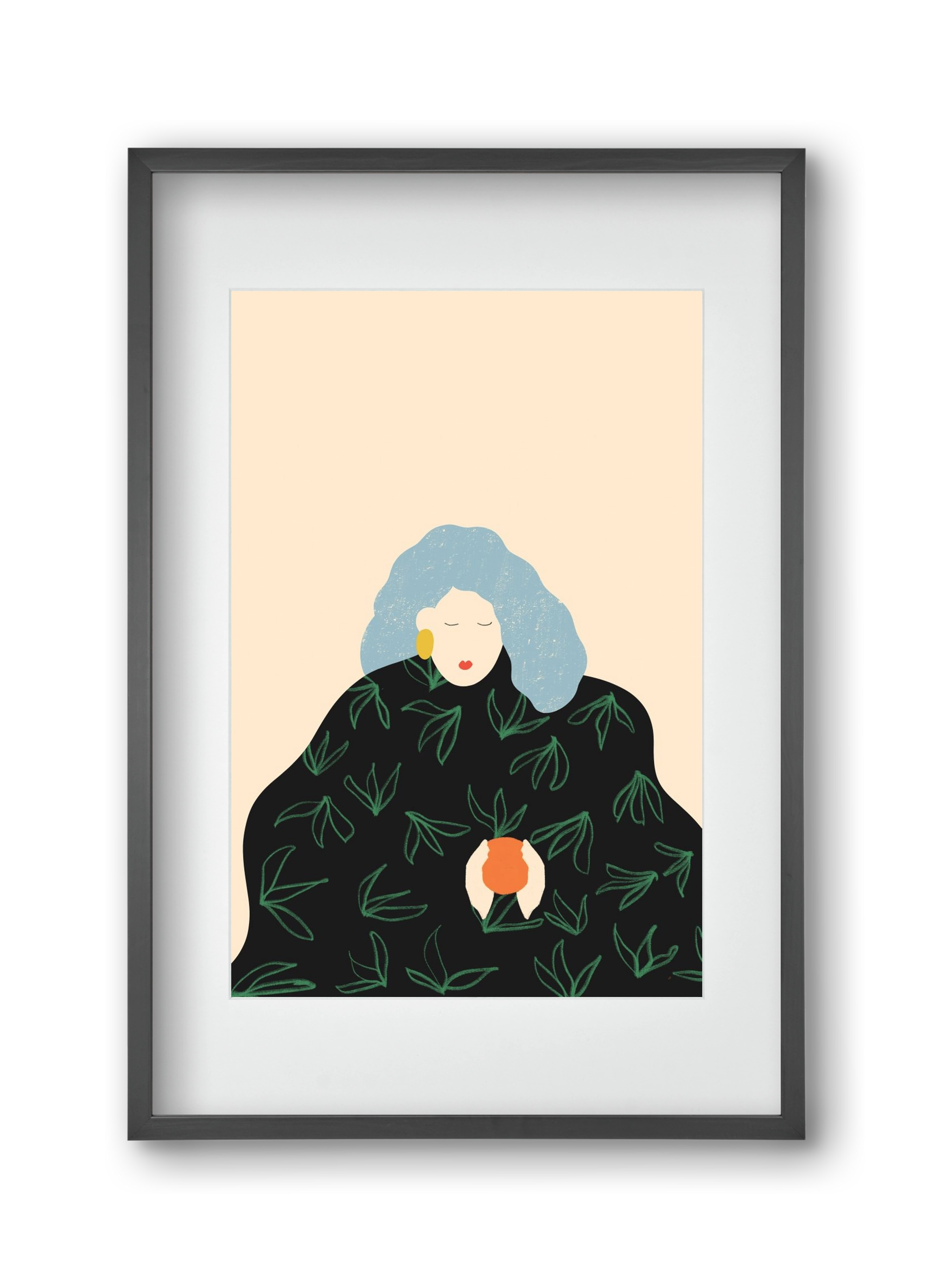 Tangerine, 30x45 cm (20x30 cm), Fekete keret, paszpartuval