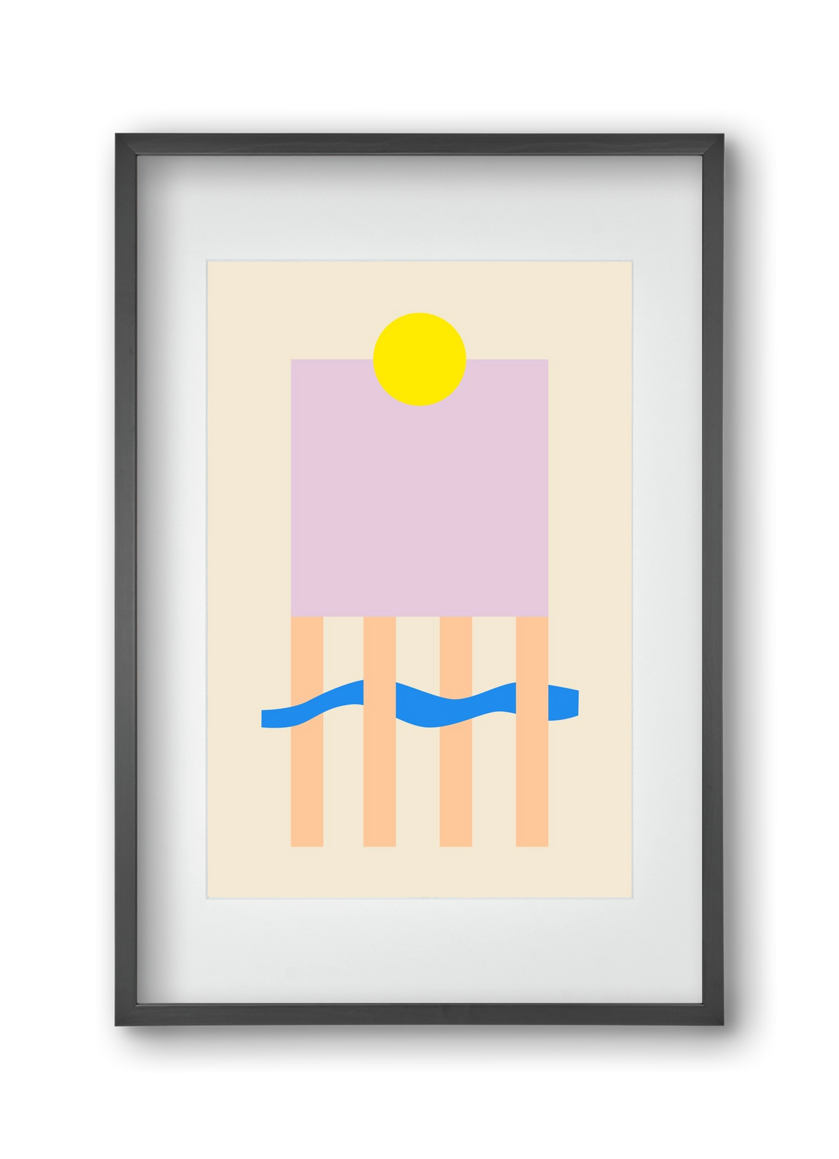 YELLOW AND LILAC, 30x45 cm (20x30 cm), Fekete keret, paszpartuval