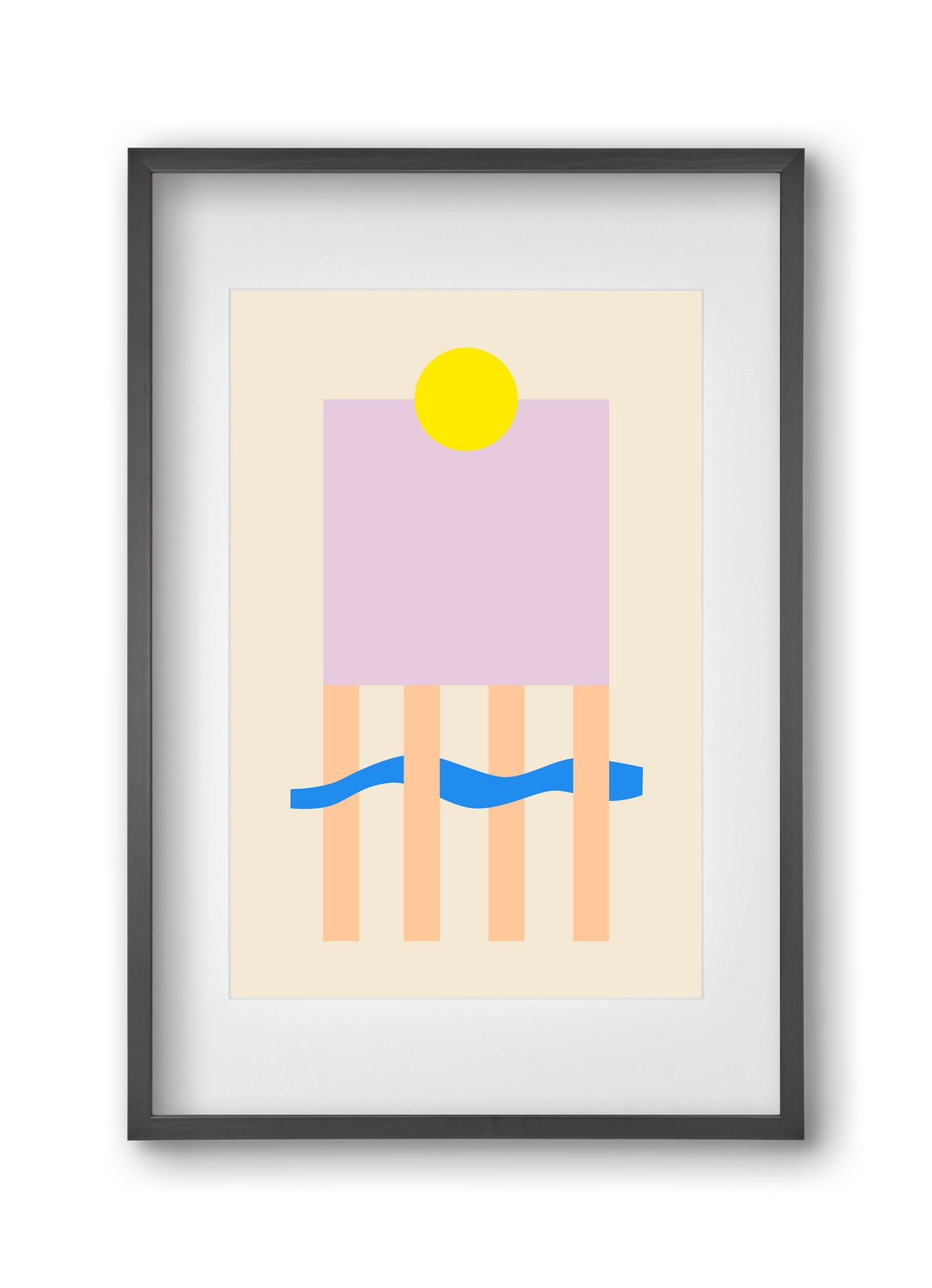 YELLOW AND LILAC, 30x45 cm (20x30 cm), Fekete keret, paszpartuval