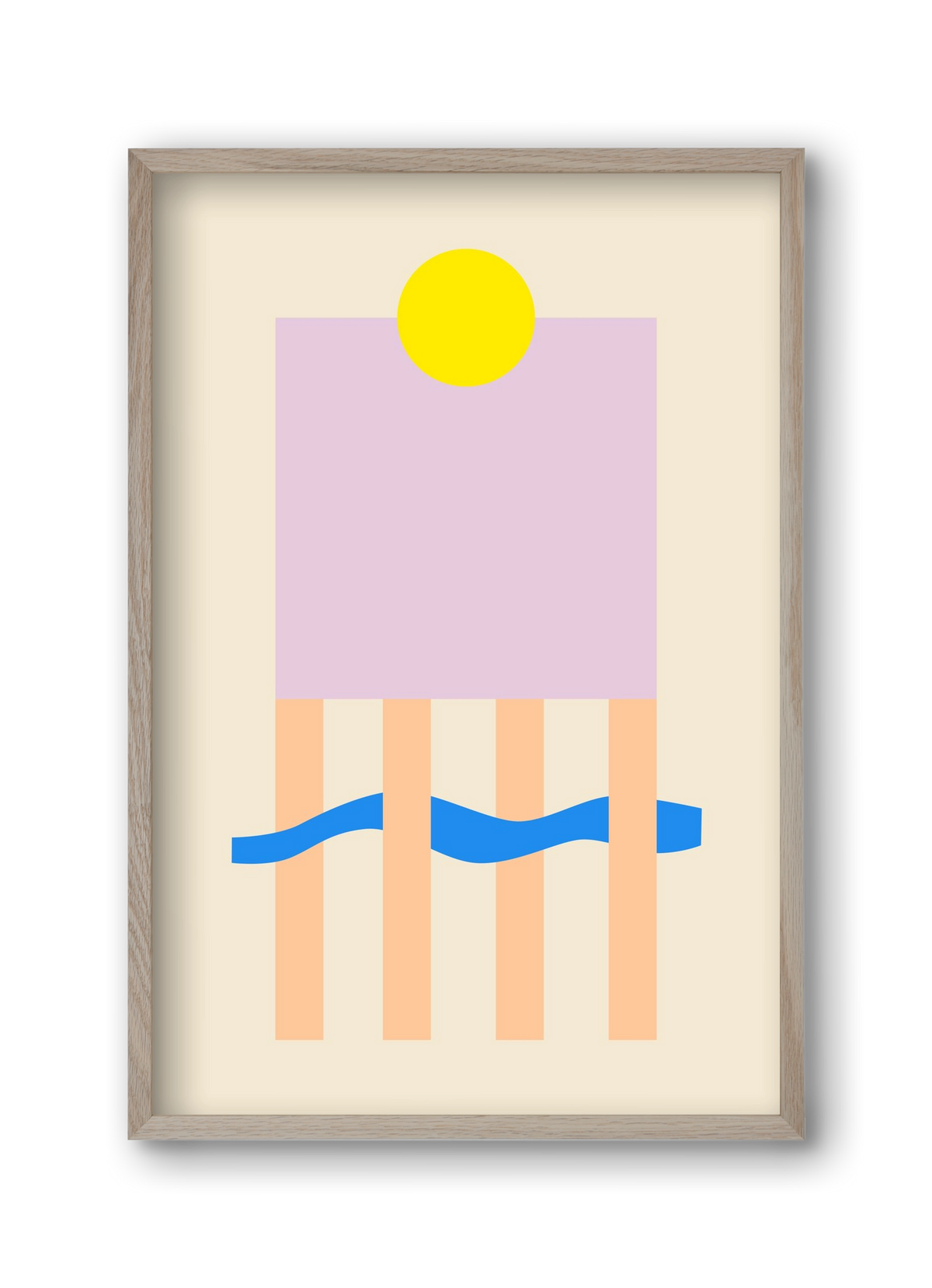 YELLOW AND LILAC, 30x45 cm (30x45 cm), Tölgy keret