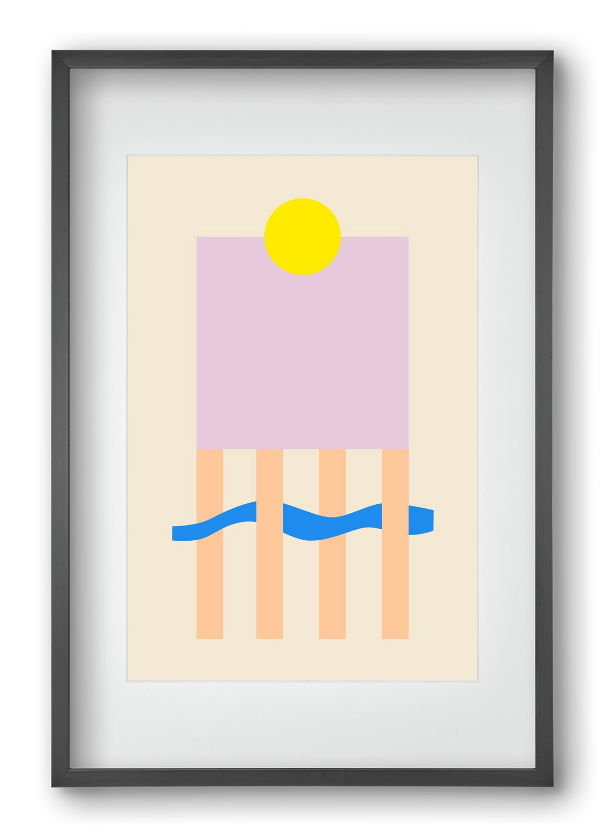 YELLOW AND LILAC, 40x60 cm (30x45 cm), Fekete keret, paszpartuval