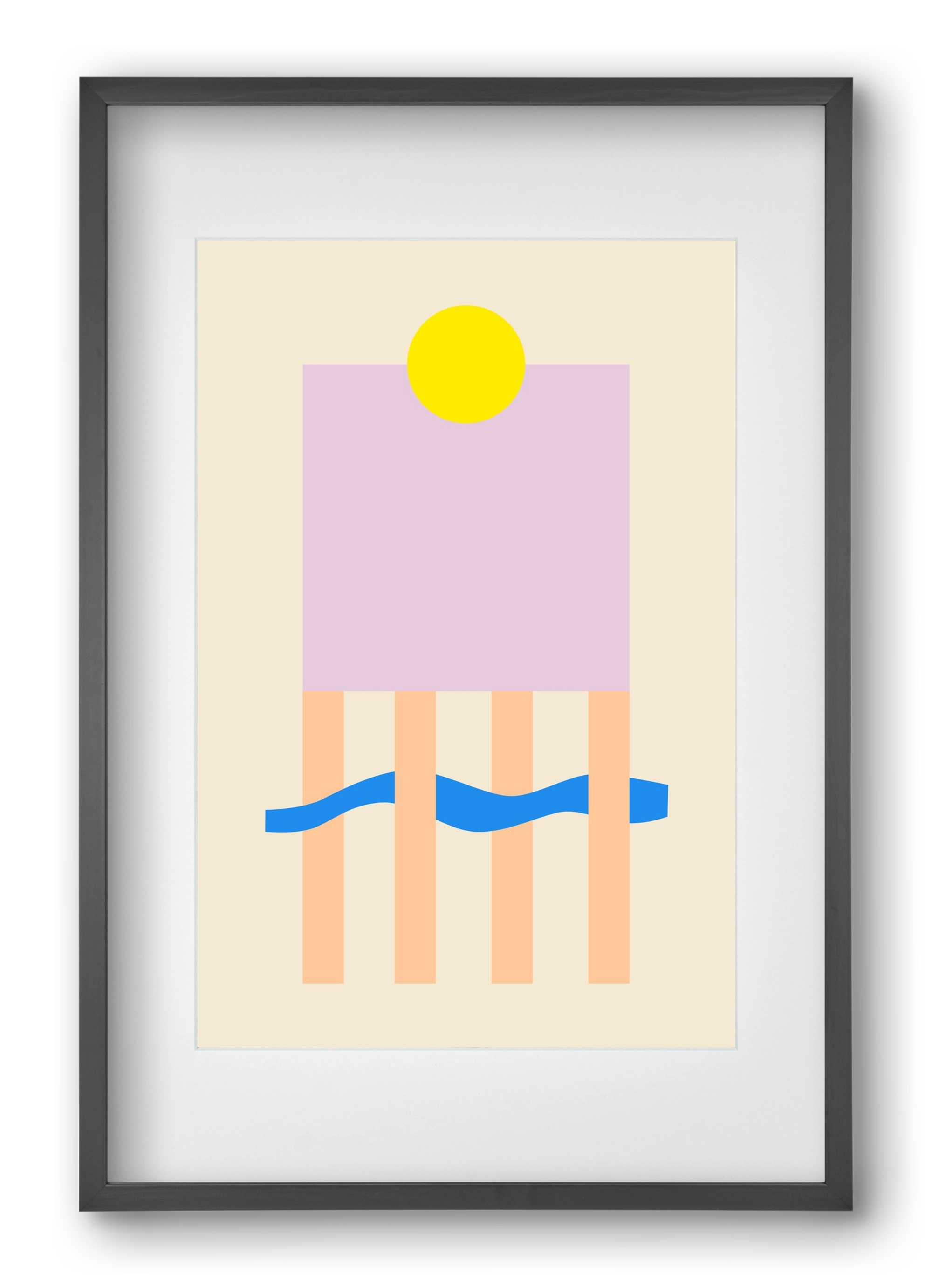 YELLOW AND LILAC, 40x60 cm (30x45 cm), Fekete keret, paszpartuval