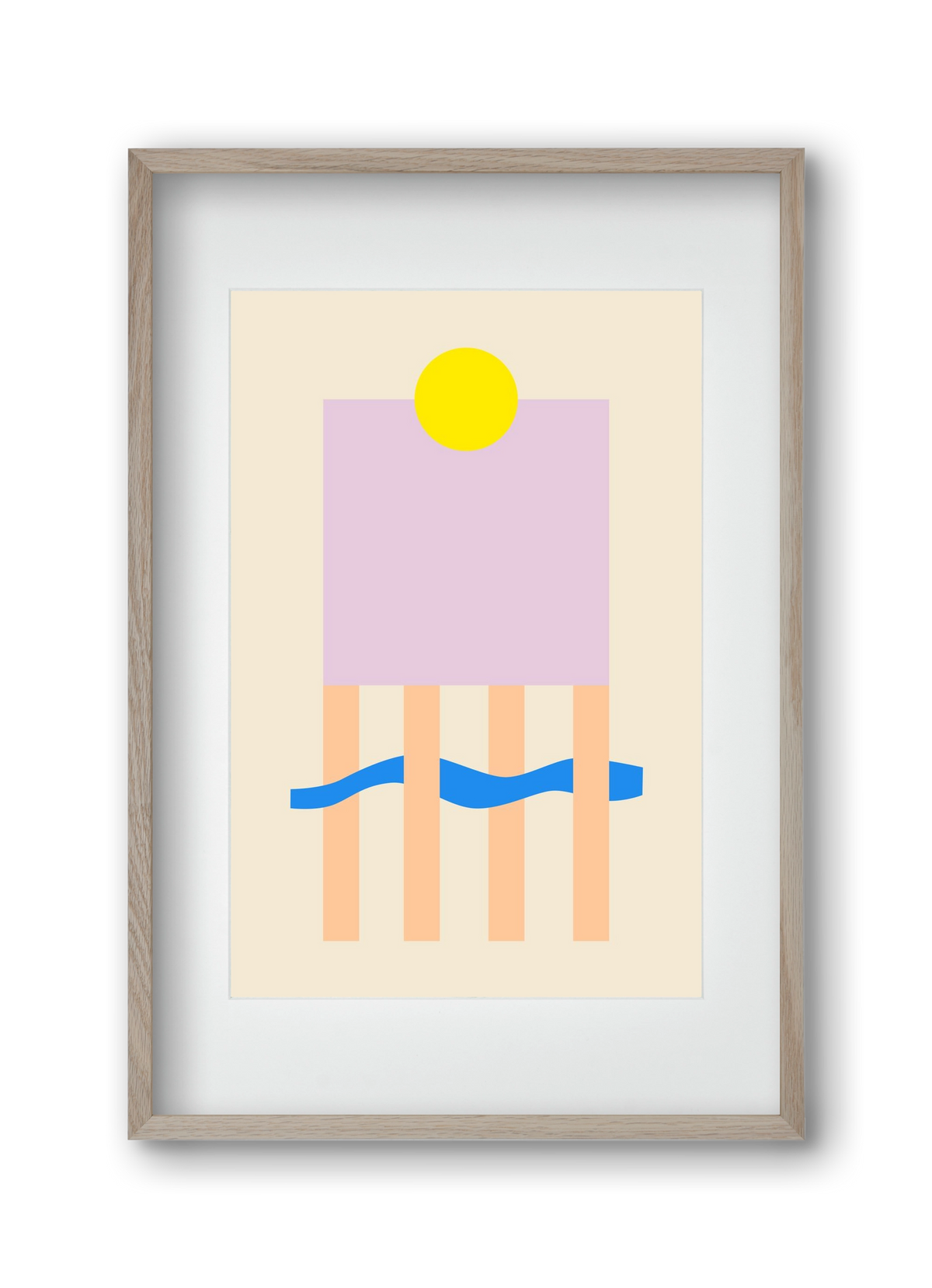 YELLOW AND LILAC, 30x45 cm (20x30 cm), Tölgy keret, paszpartuval