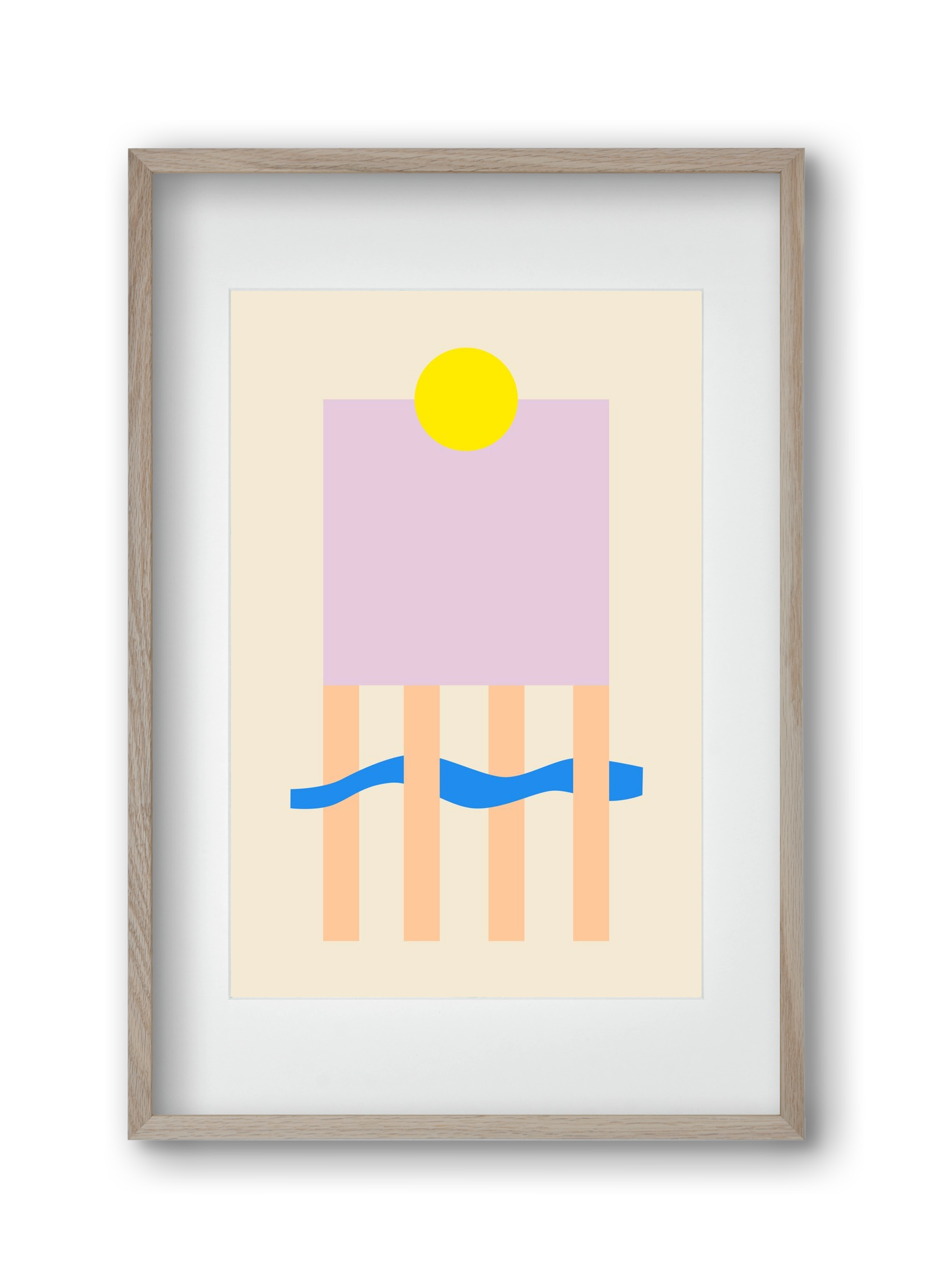 YELLOW AND LILAC, 30x45 cm (20x30 cm), Tölgy keret, paszpartuval