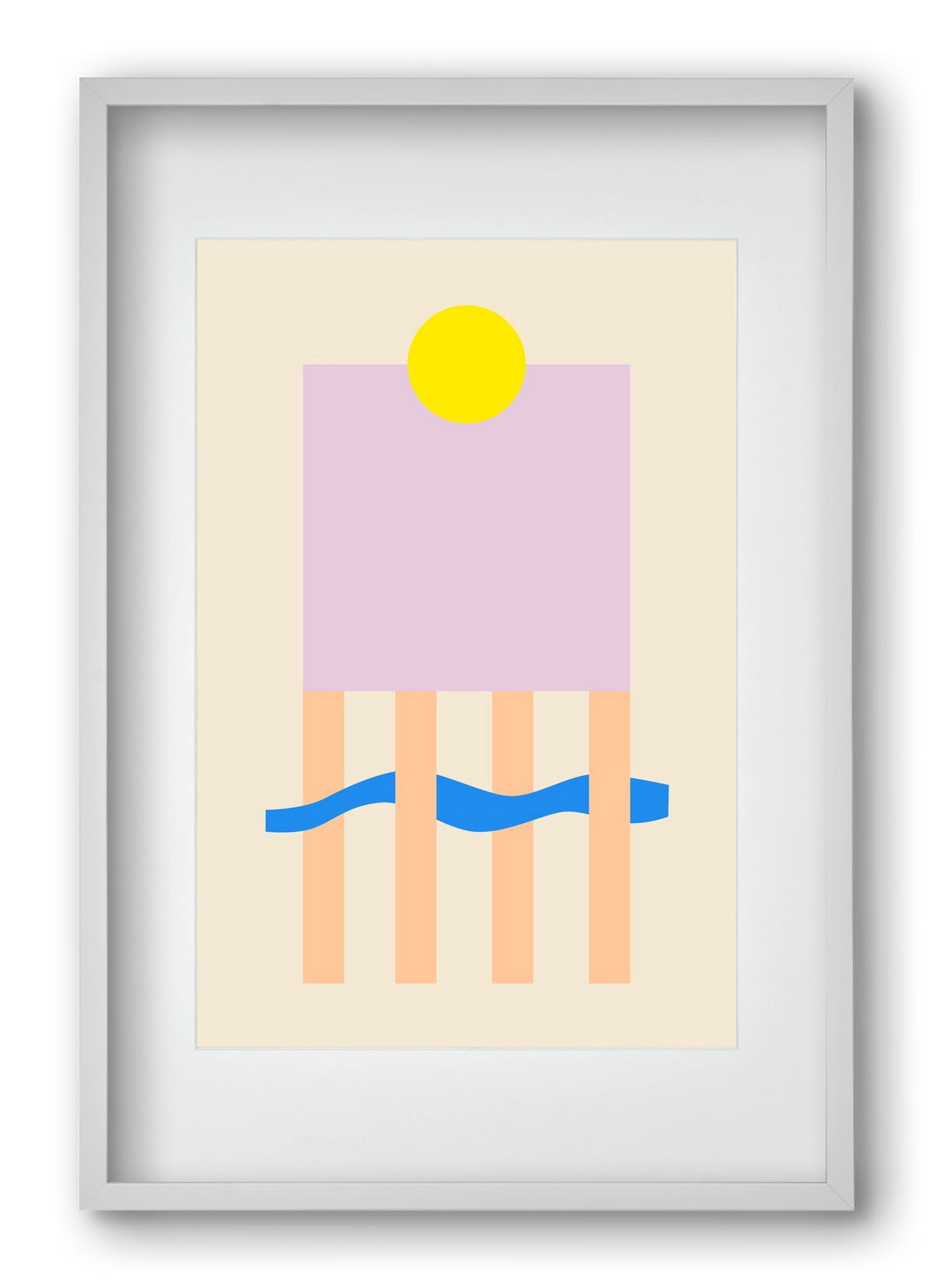 YELLOW AND LILAC, 40x60 cm (30x45 cm), Fehér keret, paszpartuval