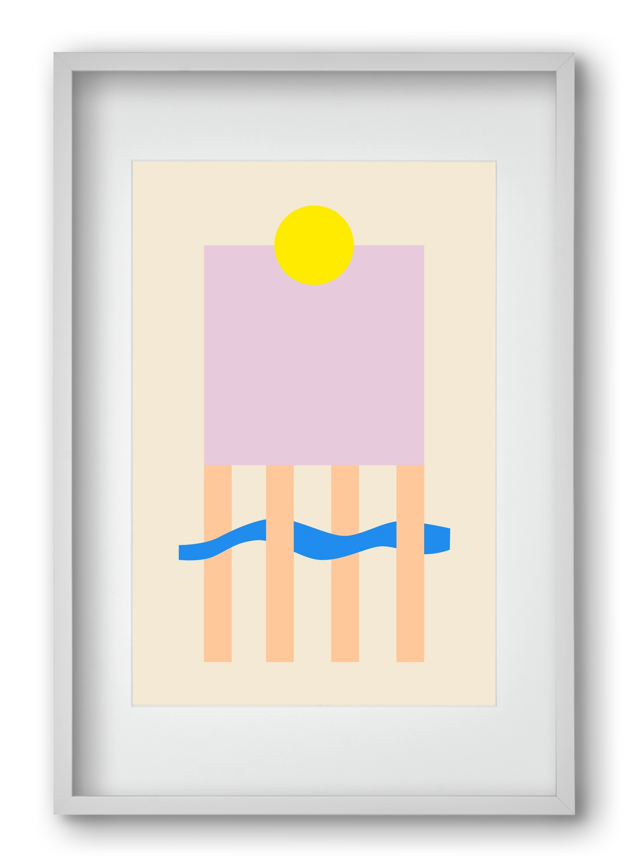 YELLOW AND LILAC, 40x60 cm (30x45 cm), Fehér keret, paszpartuval