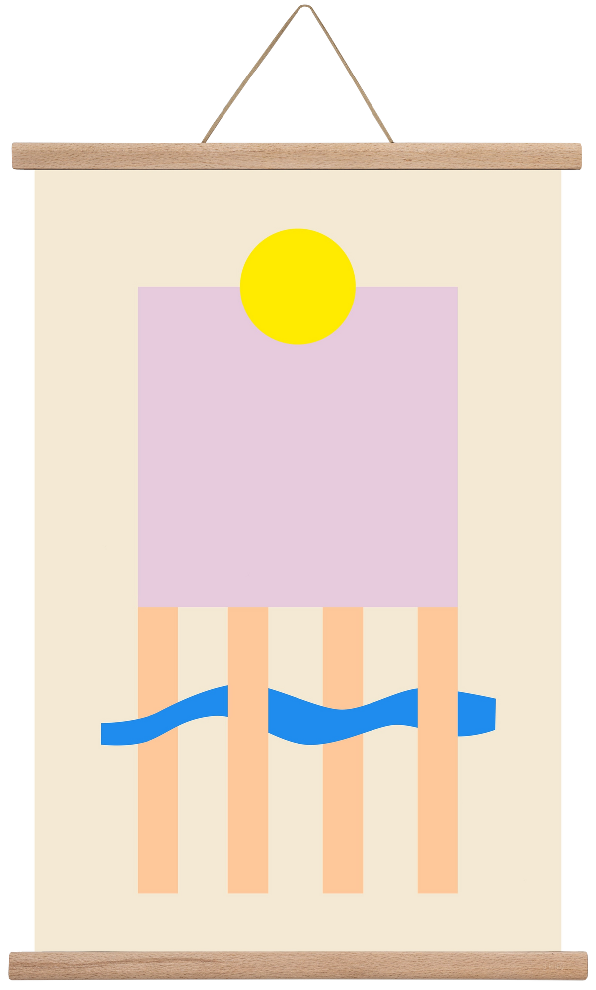 YELLOW AND LILAC, 40x60 cm (40x60 cm), Tölgy akasztó