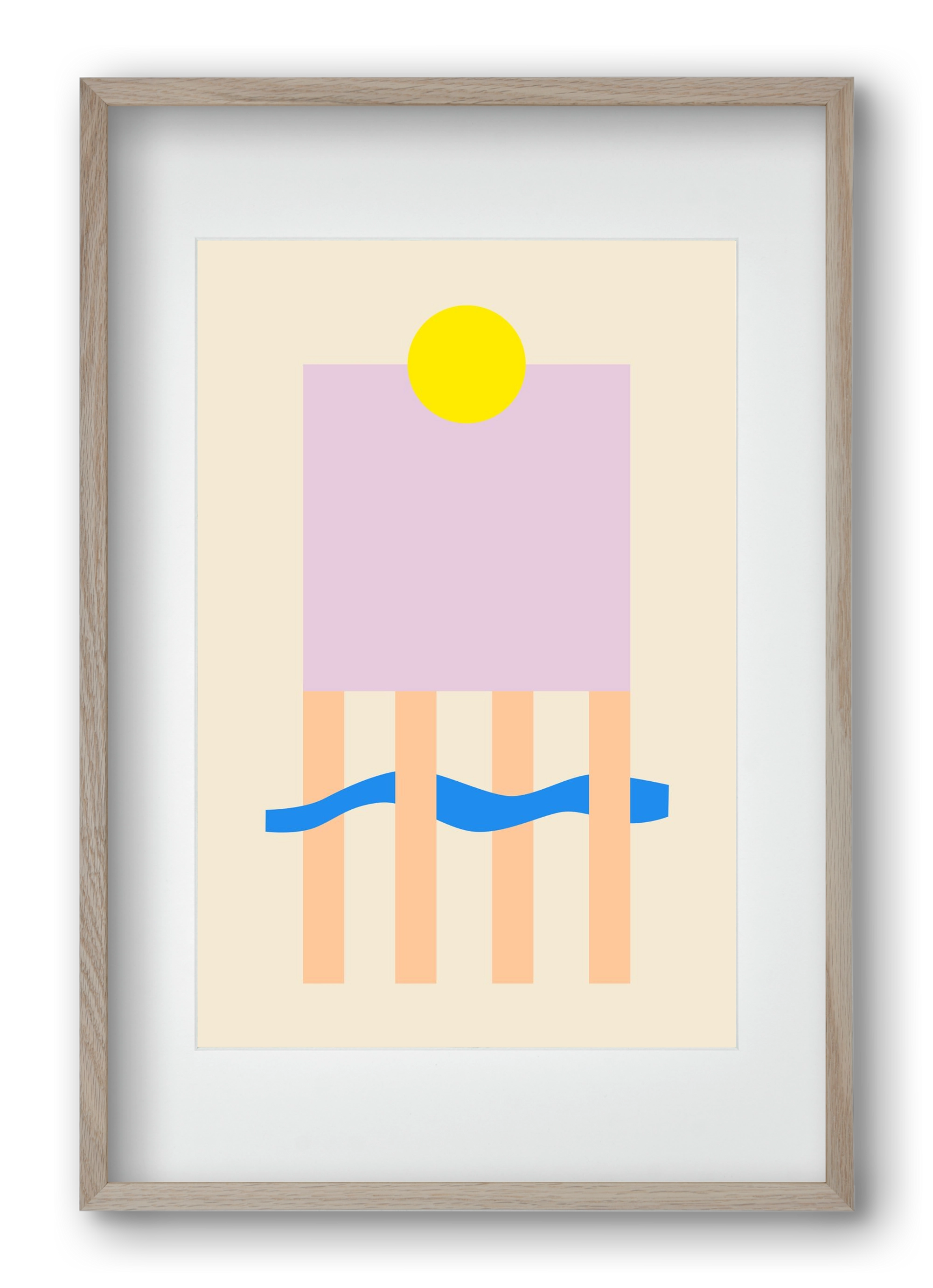 YELLOW AND LILAC, 40x60 cm (30x45 cm), Tölgy keret, paszpartuval