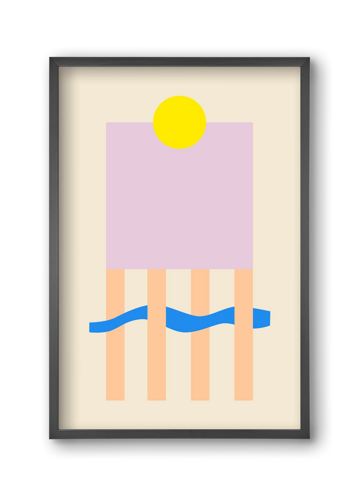 YELLOW AND LILAC, 30x45 cm (30x45 cm), Fekete keret