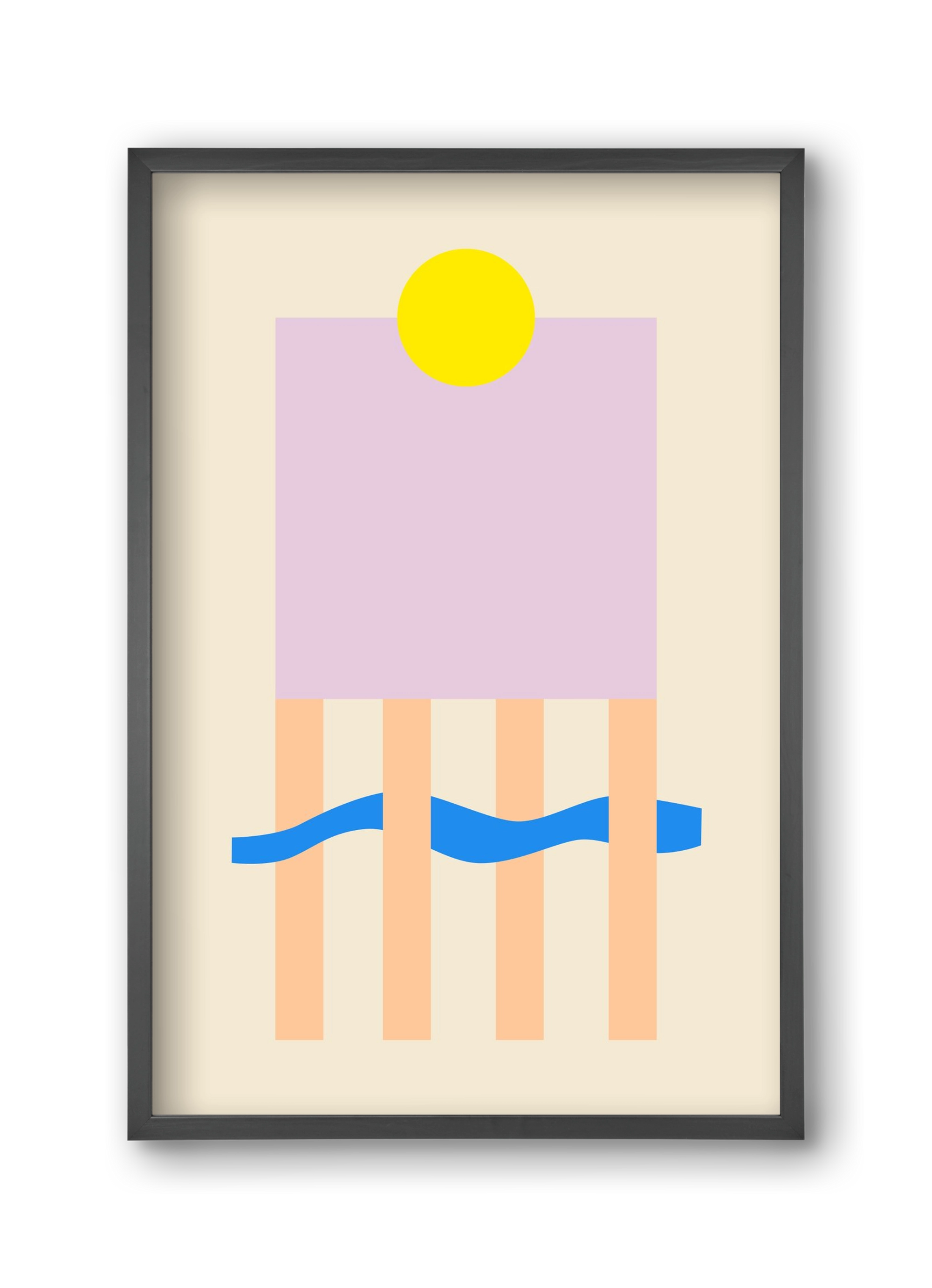 YELLOW AND LILAC, 30x45 cm (30x45 cm), Fekete keret