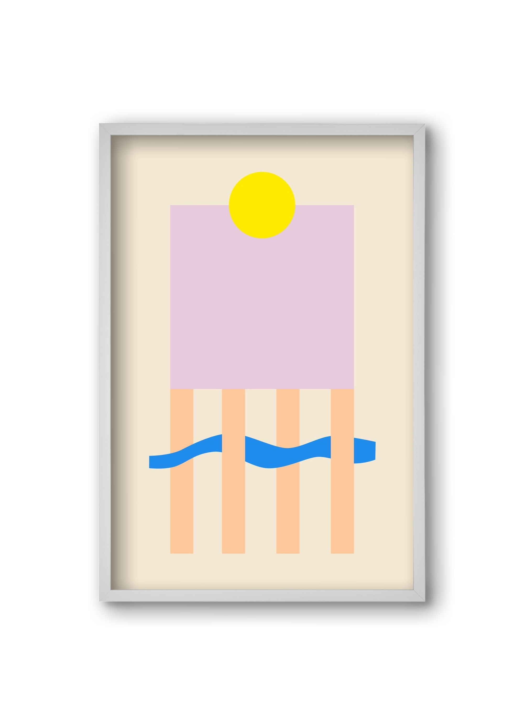 YELLOW AND LILAC, 20x30 cm (20x30 cm), Fehér keret